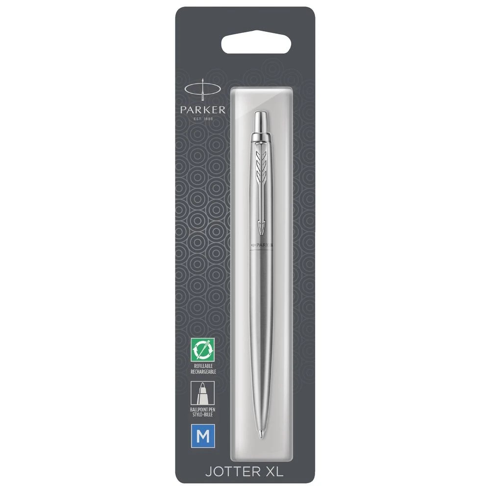 3 Parker Jotter XL Ballpoint Pen Stainless Steel, 3 of 7