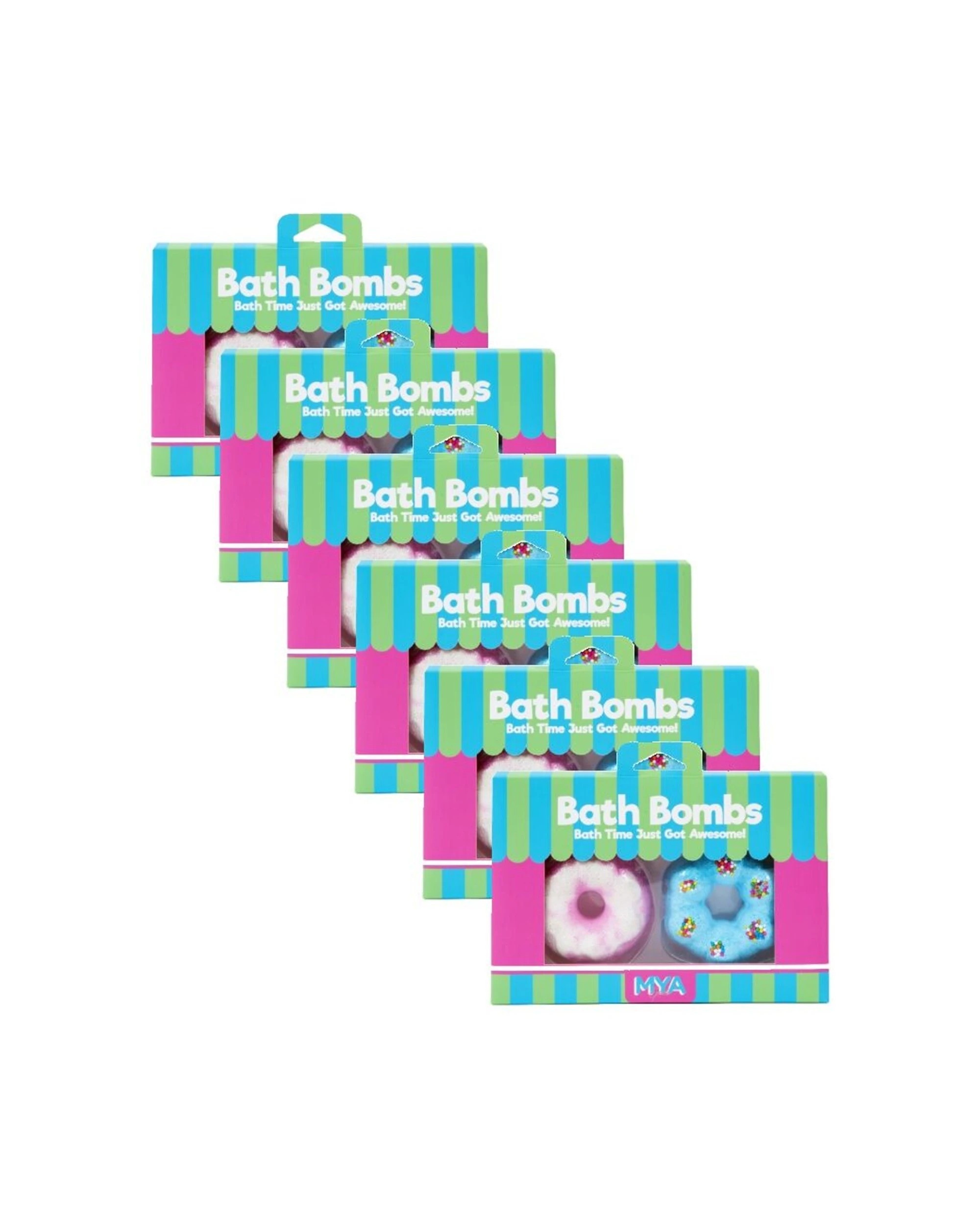 1 MYA 6x 2pc Bath Bombs Donut Fragrant Fizzy Gift Kids/Children - Multi, 1 of 3