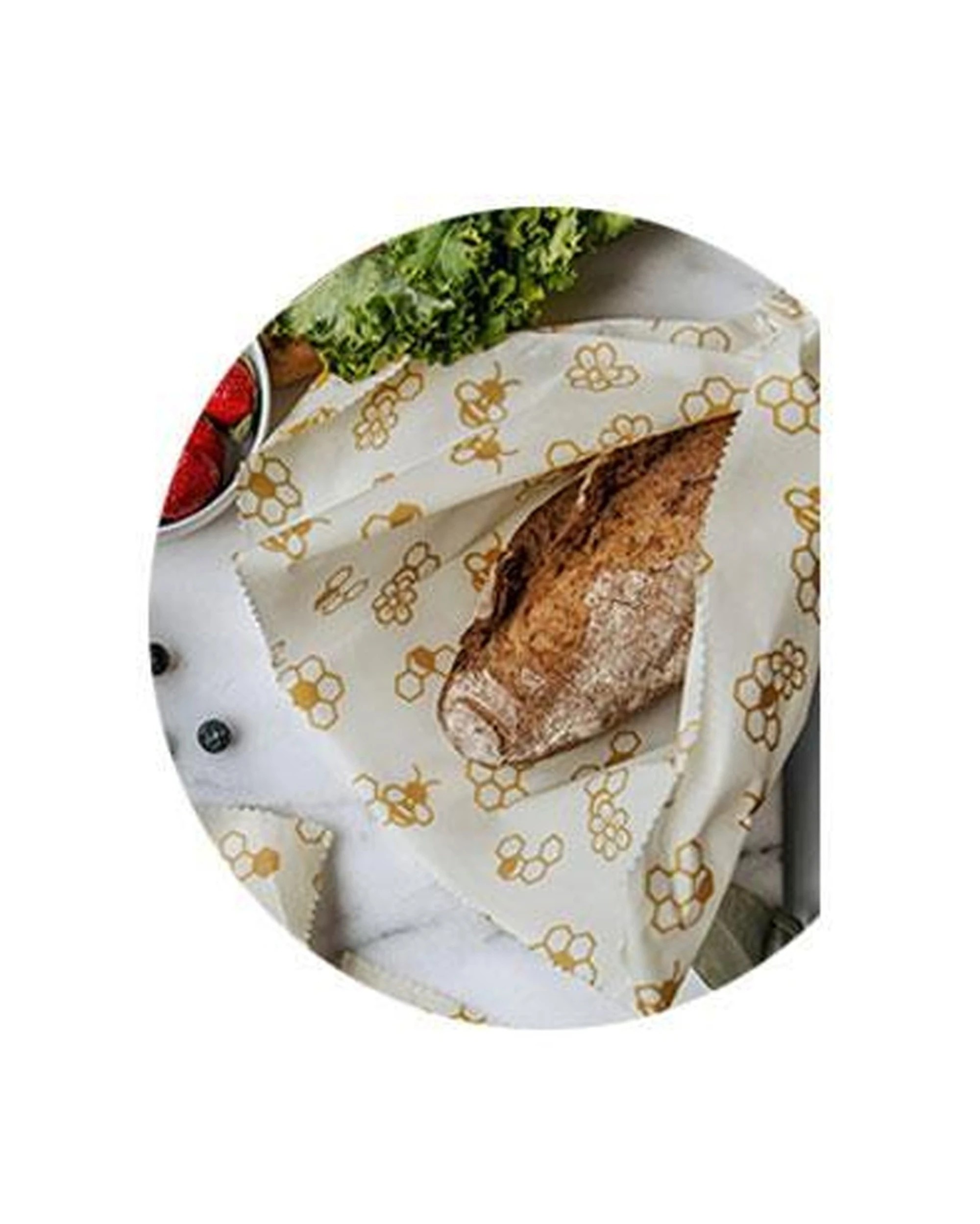 3 Karlstert Beeswax Food Wrap Large 33x35cm Reusable Kitchen Storage Tool - Yellow, 3 of 6