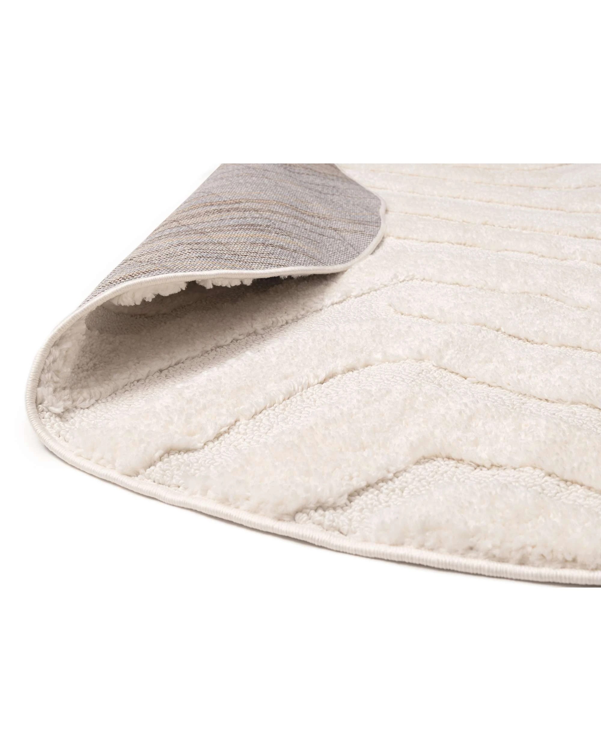 5 Loopsie Noto Striped Round Rug-240cm x 240cm - White, 5 of 8