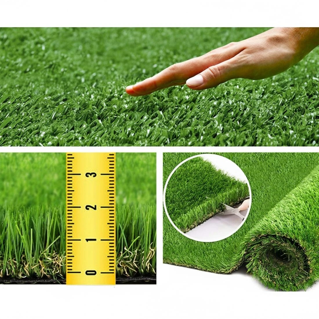 6 Prime Turf Artificial Grass 20SQM 20mm Synthetic Fake Lawn Turf Plant Plastic 4-coloured 1mx10m - Green, 6 of 6