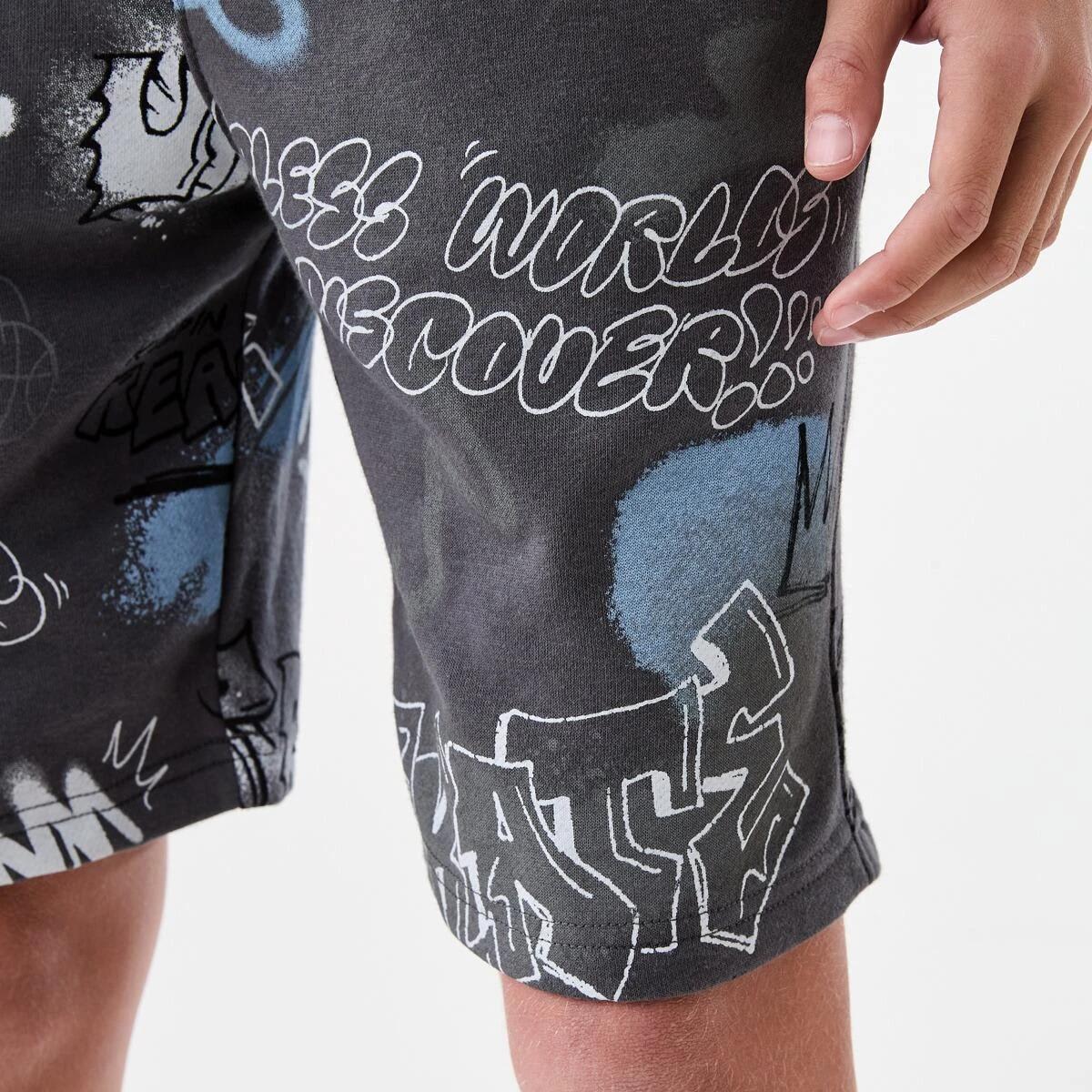 3 Printed Knit Shorts GRAFFITI OVERSPRAY GREY, 3 of 7