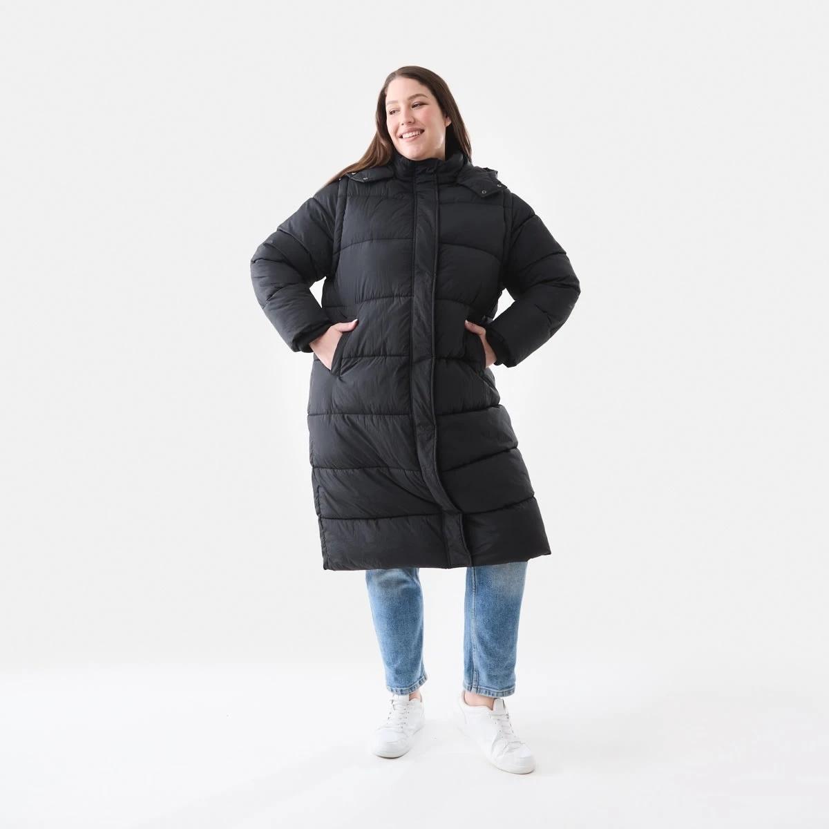 2 Curve Long Sleeve Hybrid Puffer Jacket Black, 2 of 7