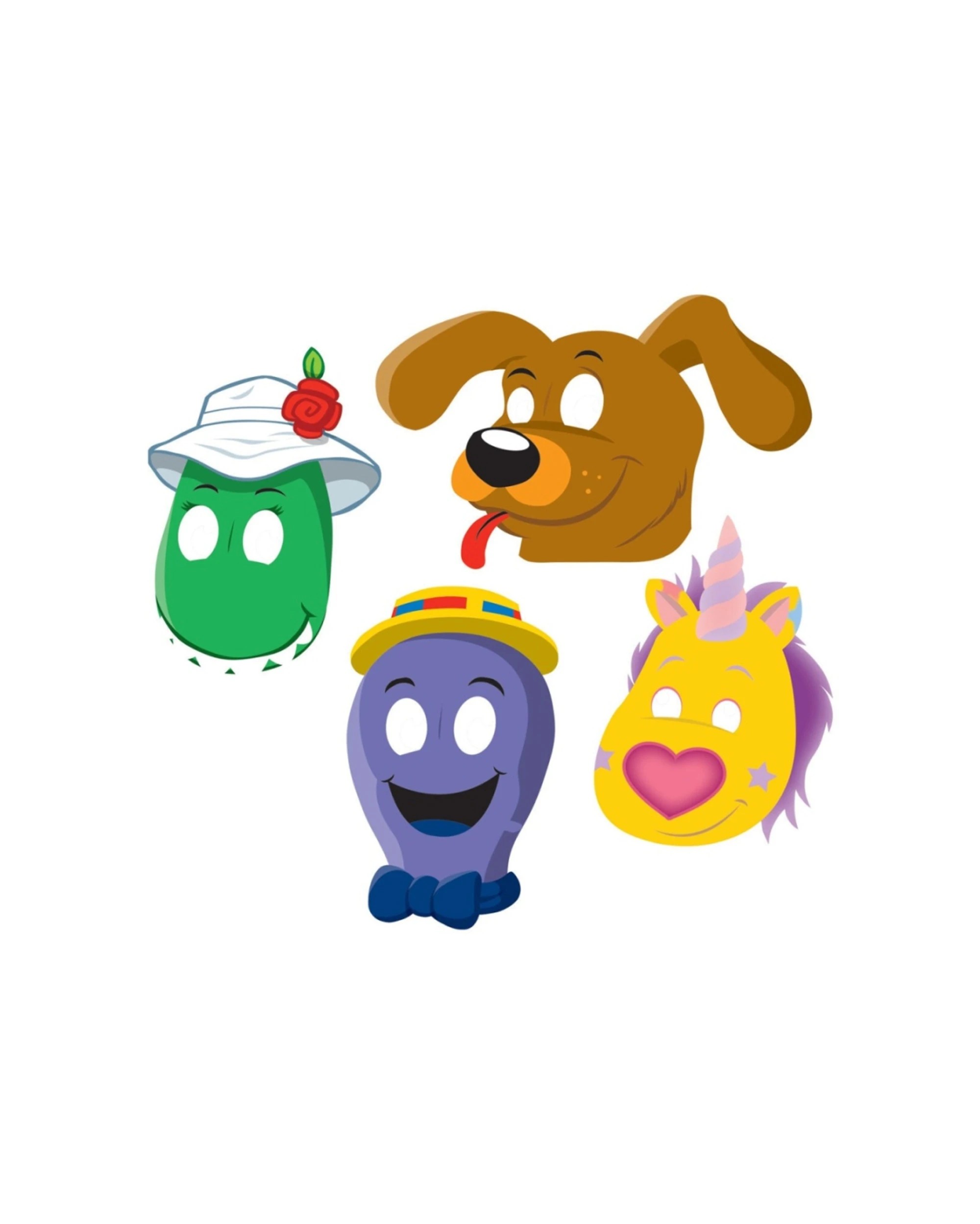 1 Anagram 8pc Anagram The Wiggles Character Paper Masks Kids Party Costume Set - Multi, 1 of 1