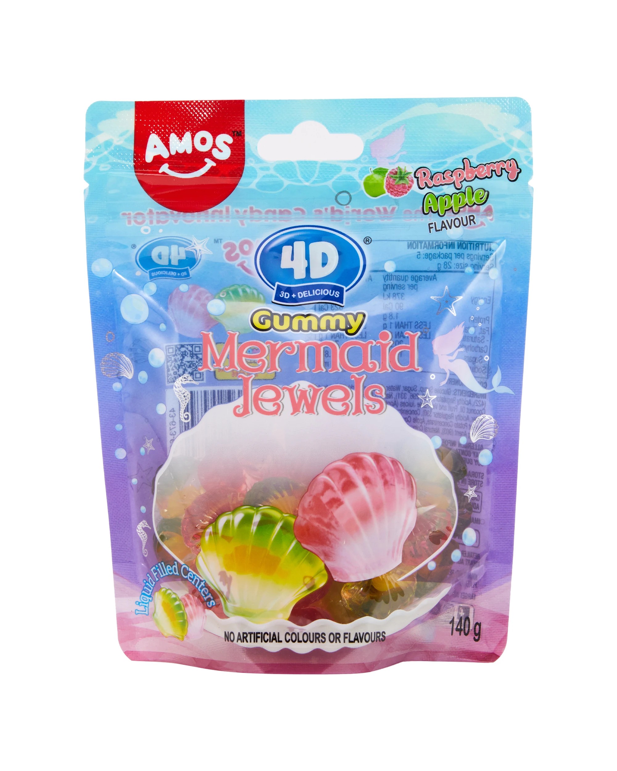 1 Amos 4D Gummy Mermaid Jewels 140g, 1 of 3