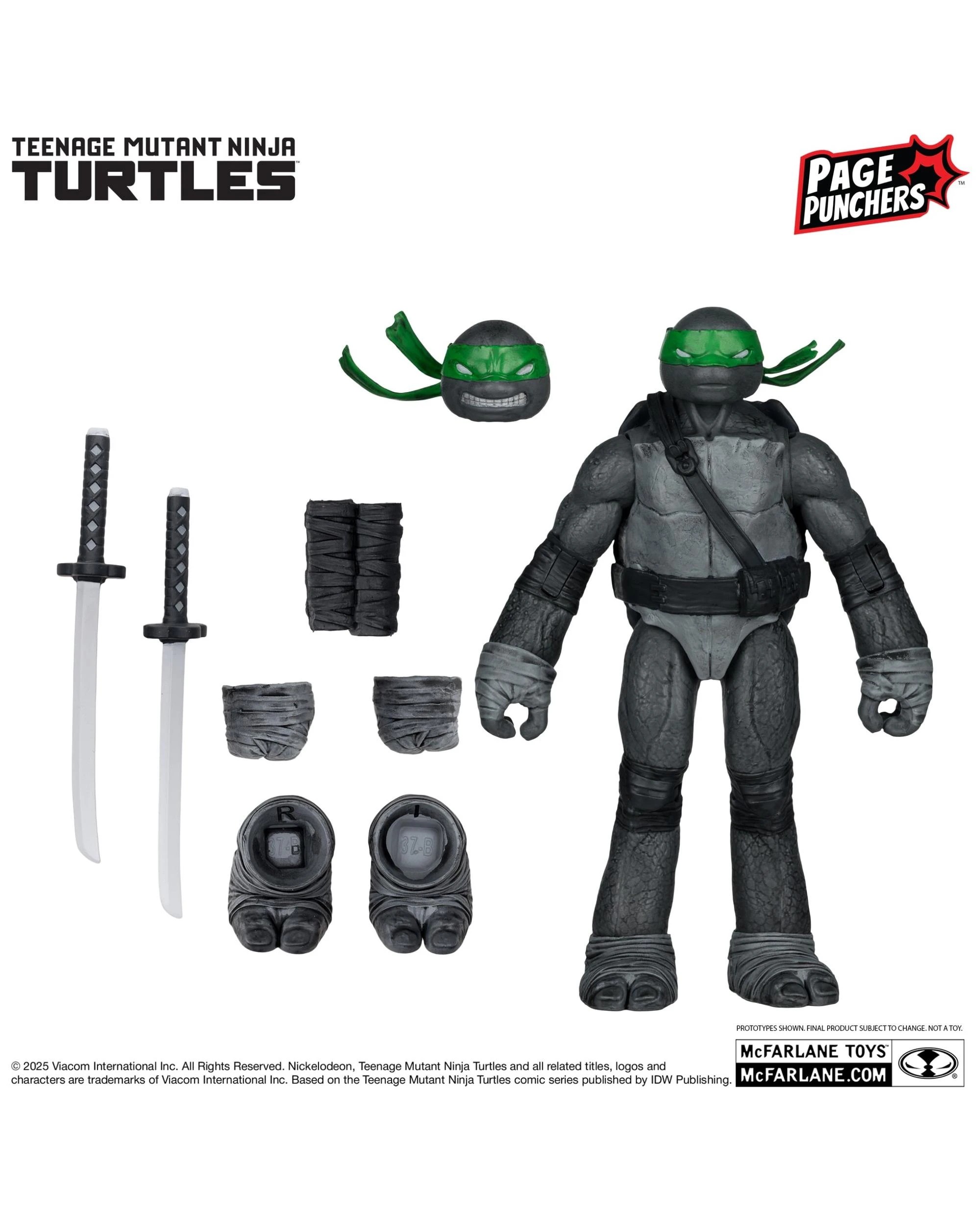 3 Teenage Mutant Ninja Turtles Leonardo Black White and Green Page Punchers Red Platinum Edition 5 inch Figure With Comic, 3 of 9