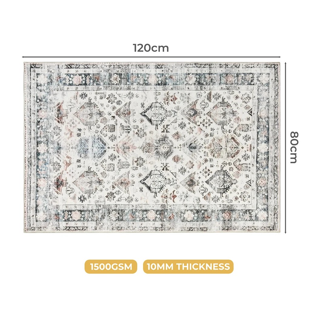 3 Marlow Machine Washable Floor Rug Distressed Vintage, 3 of 8