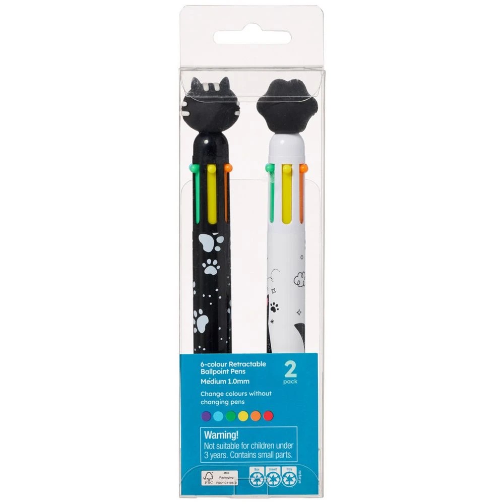 3 Studymate 6 Colour Ballpoint Pen with Charm 2 Pack, 3 of 3