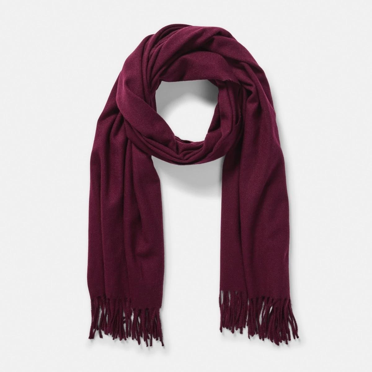1 Brushed Wrap Scarf Burgundy, 1 of 3