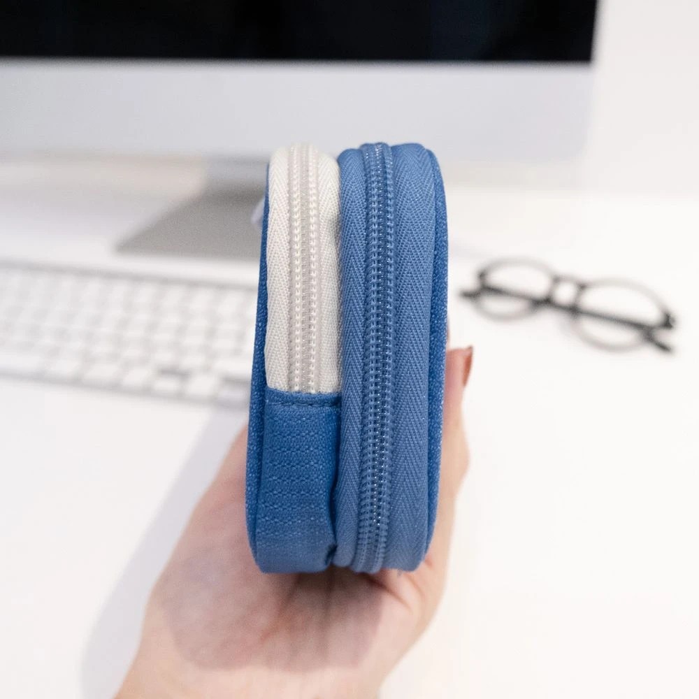 5 Smart Fit Twin Zip Pencil Case Blue, 5 of 5