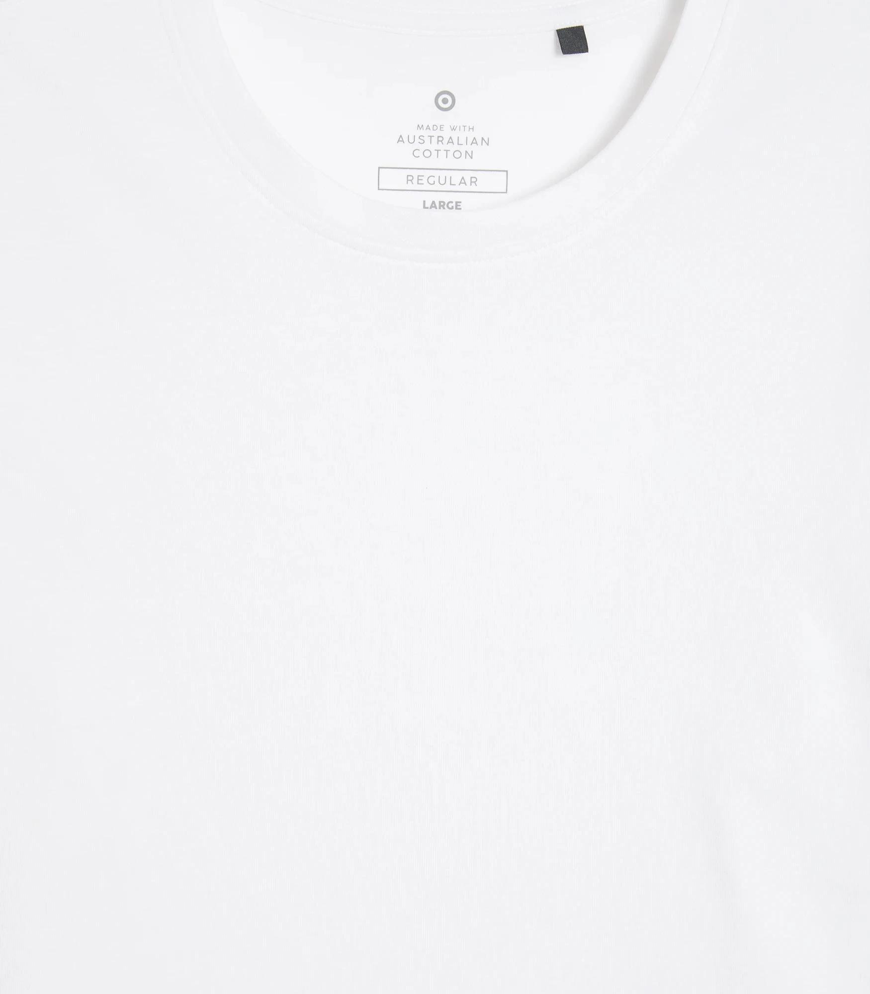 6 Target Australian Cotton Long Sleeve T-Shirt WHITE, 6 of 6