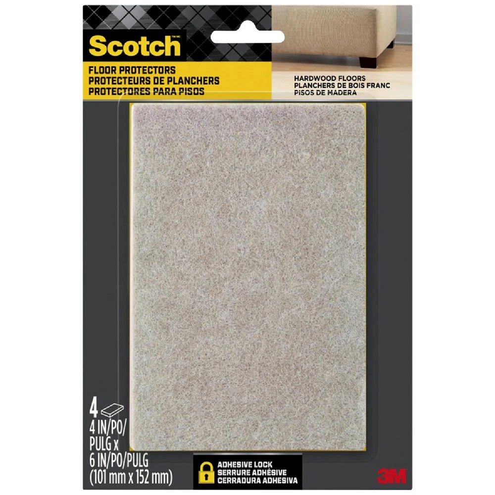 1 Scotch Felt Pads 10.1 x 15.2cm Beige 4 Pack, 1 of 4