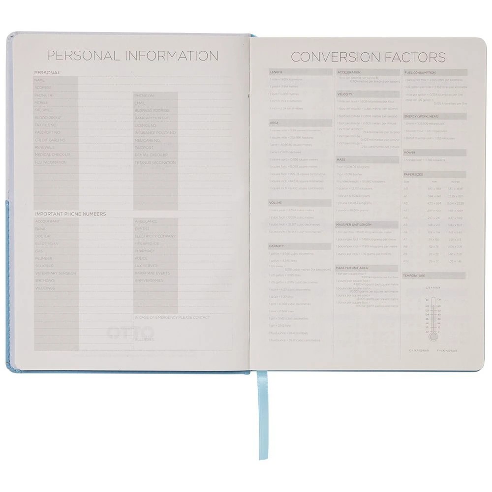 3 Otto A5 Day to Page Two-tone Undated Diary 192 page Blue, 3 of 7