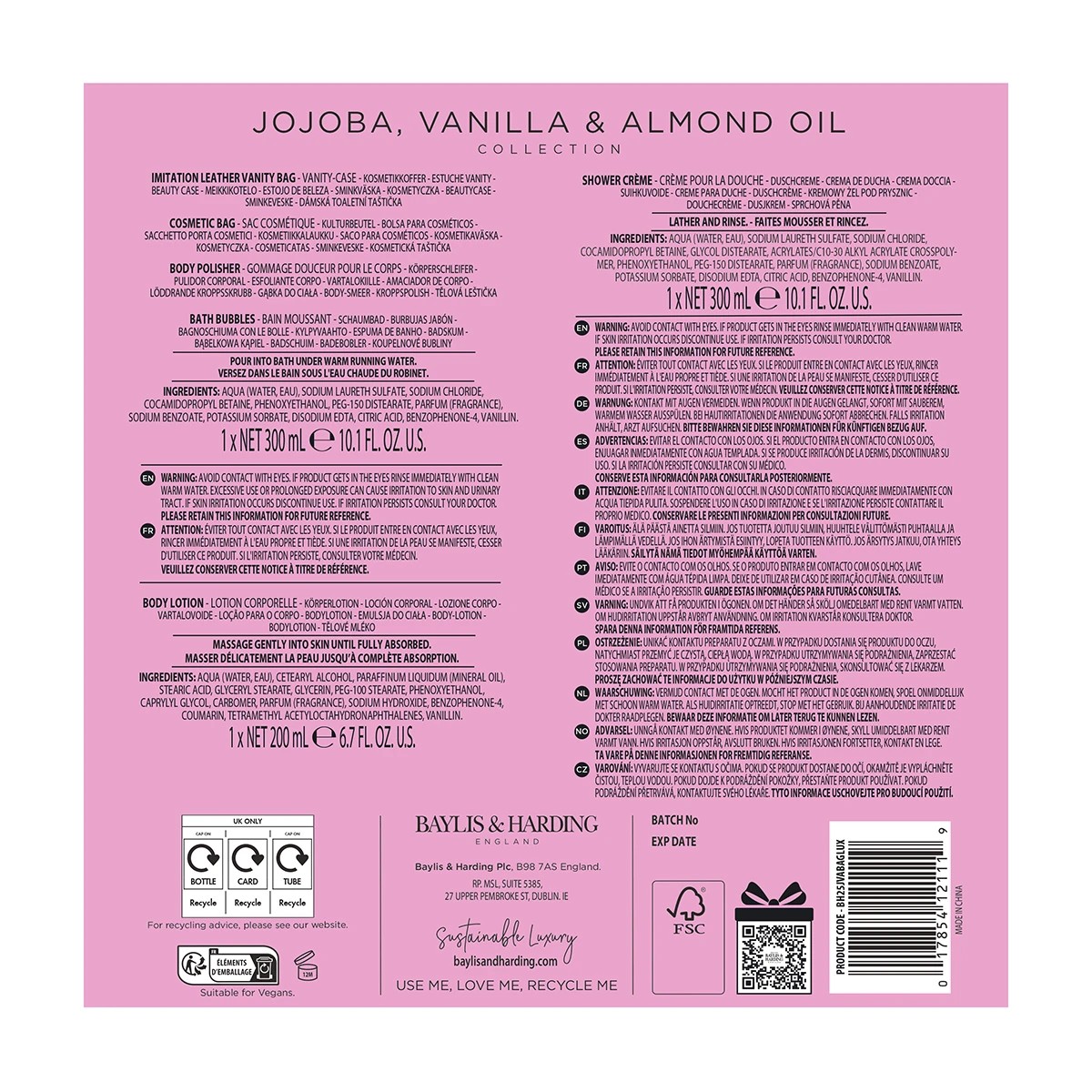 4 Baylis & Harding Signature Collection: Luxury Vanity and Cosmetic Bag Set - Jojoba, Vanilla and Almond Oil, 4 of 4