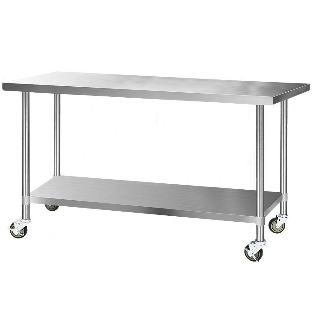 1 Cefito 1829x760mm Stainless Steel Kitchen Bench with Wheels 430 - Multi, 1 of 2