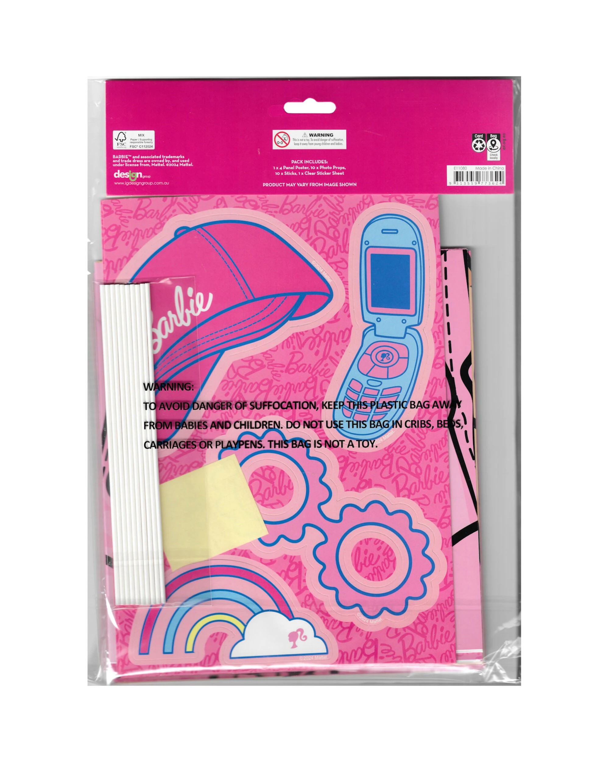 3 Design Group Barbie and Friends Scene Setter With Photo Props - Pink, 3 of 3