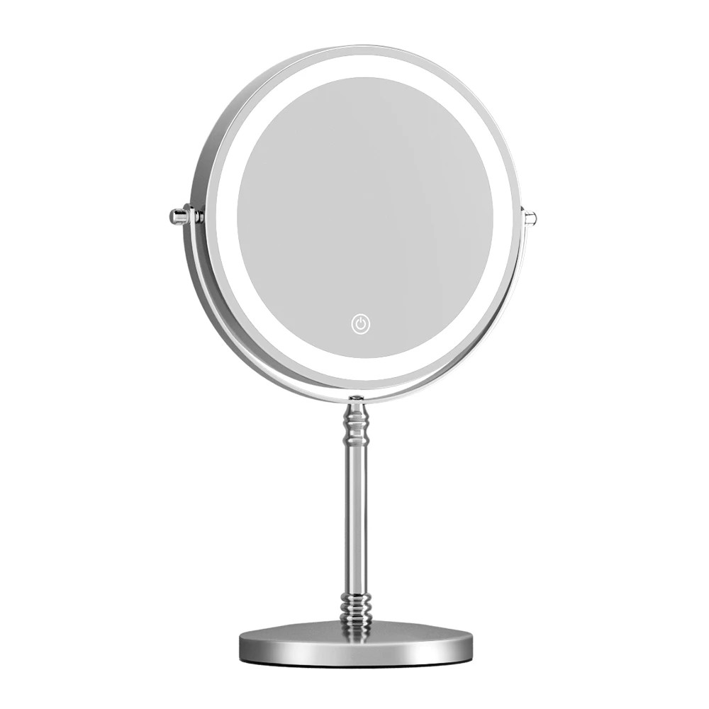 1 Embellir Makeup Mirror 20x20cm 10X Magnifying with LED Light Rotation Tabletop - Multi, 1 of 6