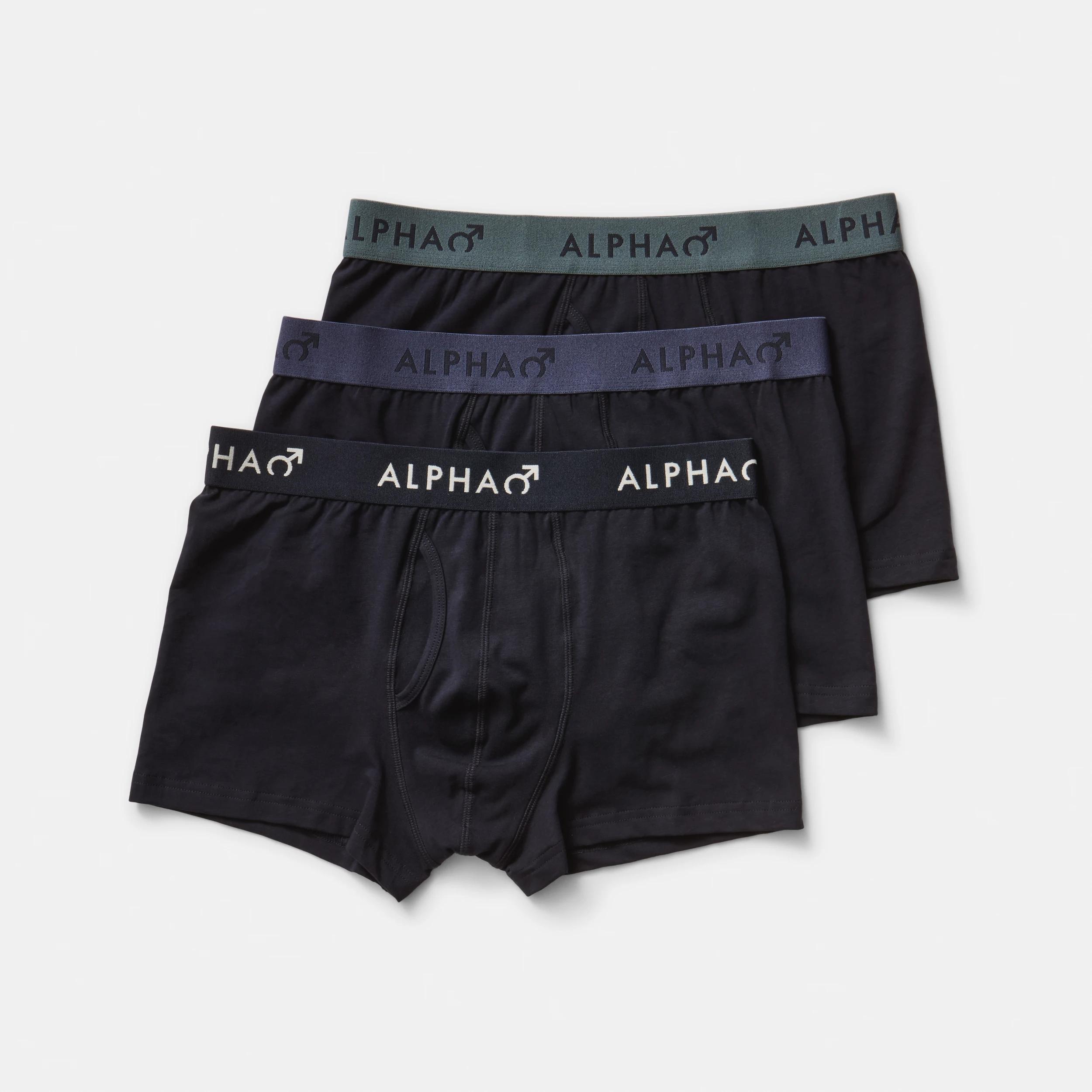 1 3 Pack Colour Elastic Trunks NAVY, SEA GREEN, 1 of 8