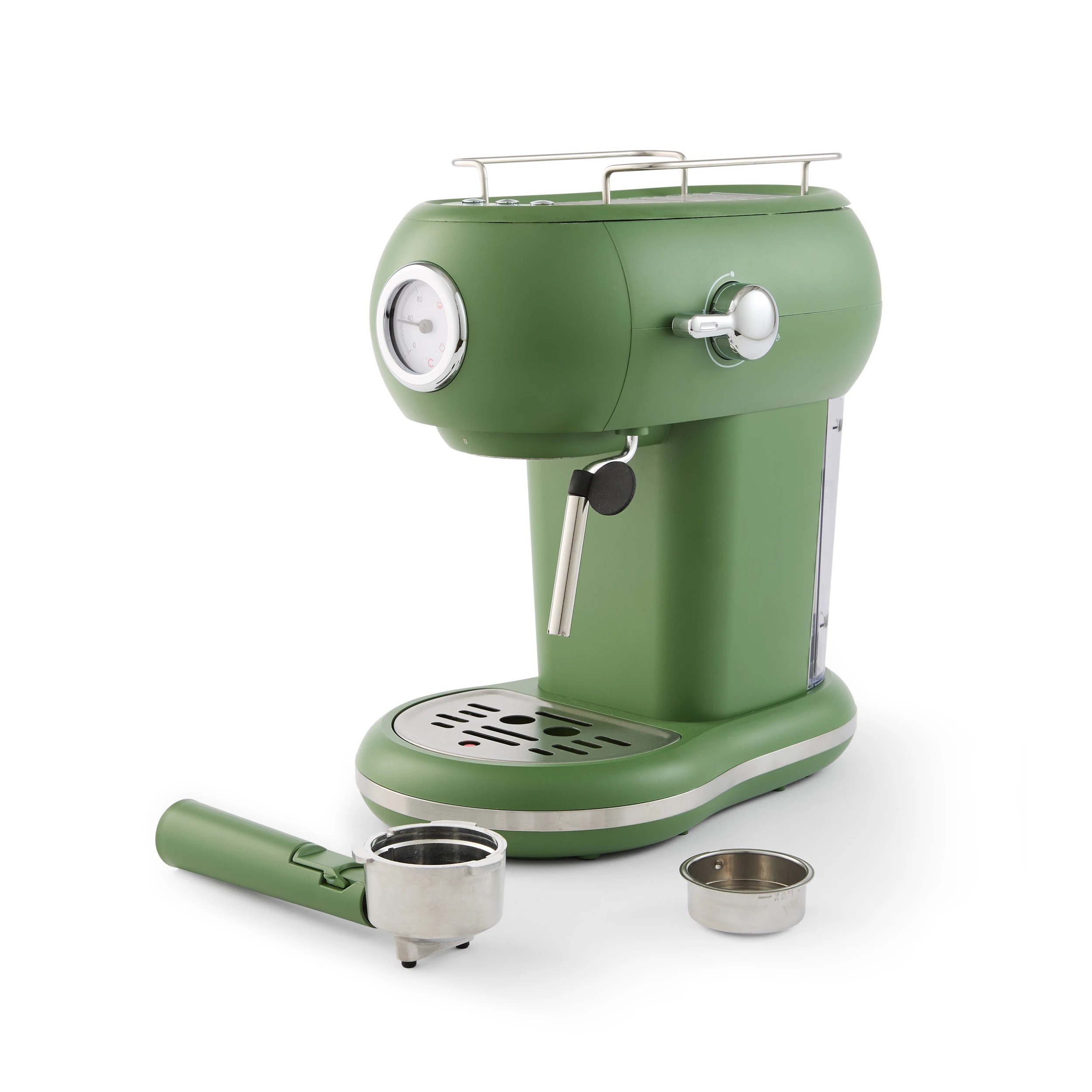 8 Retro Espresso Coffee Machine - Green, 8 of 8