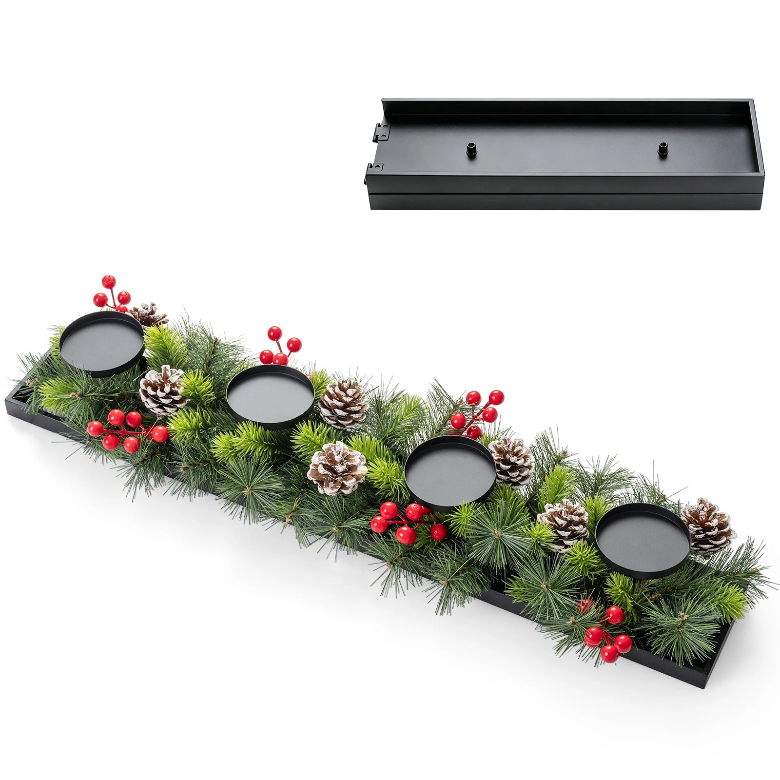 8 Costway 70cm Christmas Candle Holder Centerpiece Foldable Xmas Tabletop Decoration Without Candle, 8 of 8