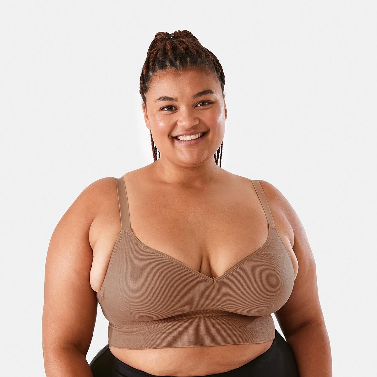 1 Full Figure Wirefree Seamfree T-Shirt Bra SOFT CLAY, 1 of 6