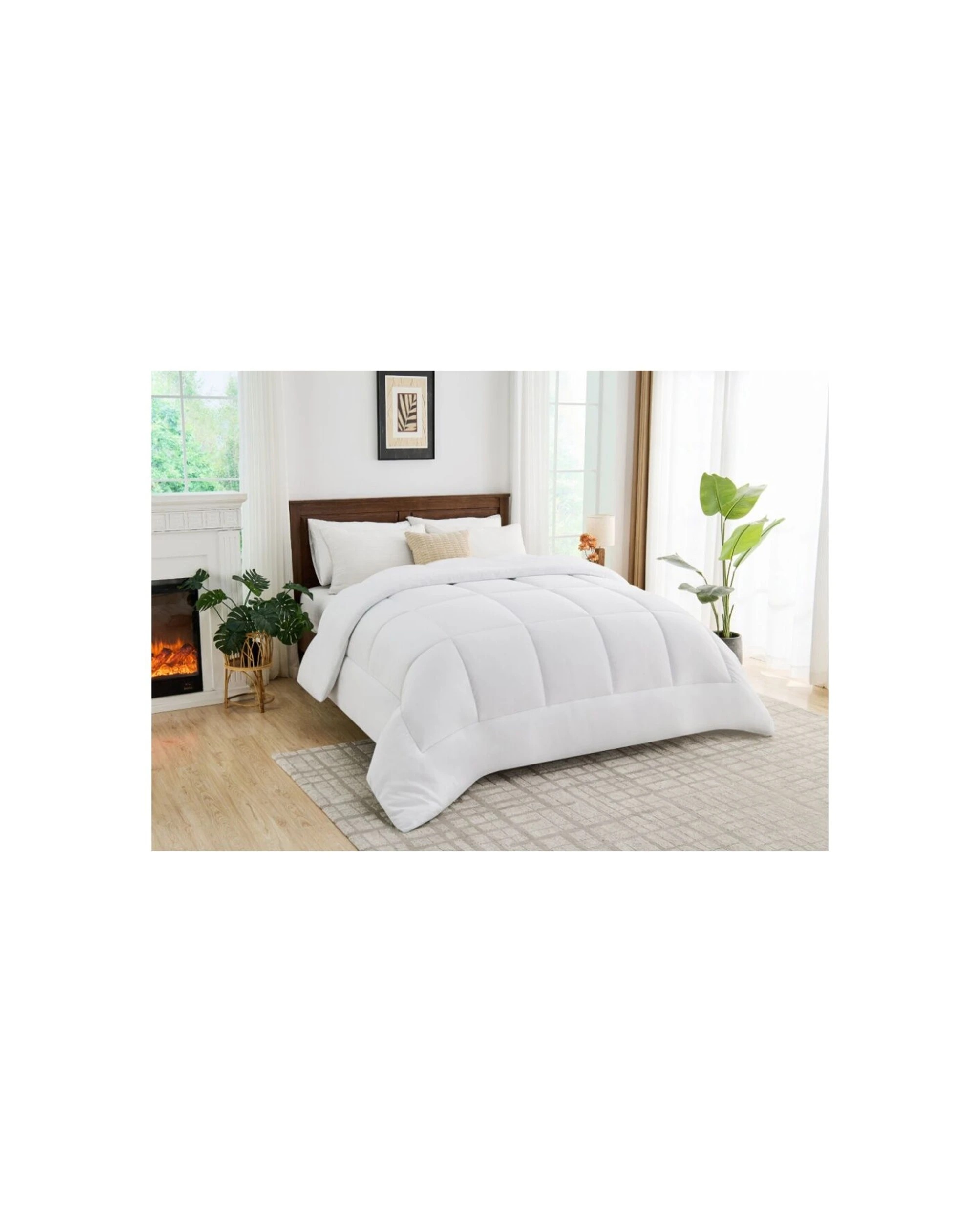1 Grosvenor House 350GSM Premium Quality Lightweight Quilt Duvet - Double Bed - White, 1 of 7