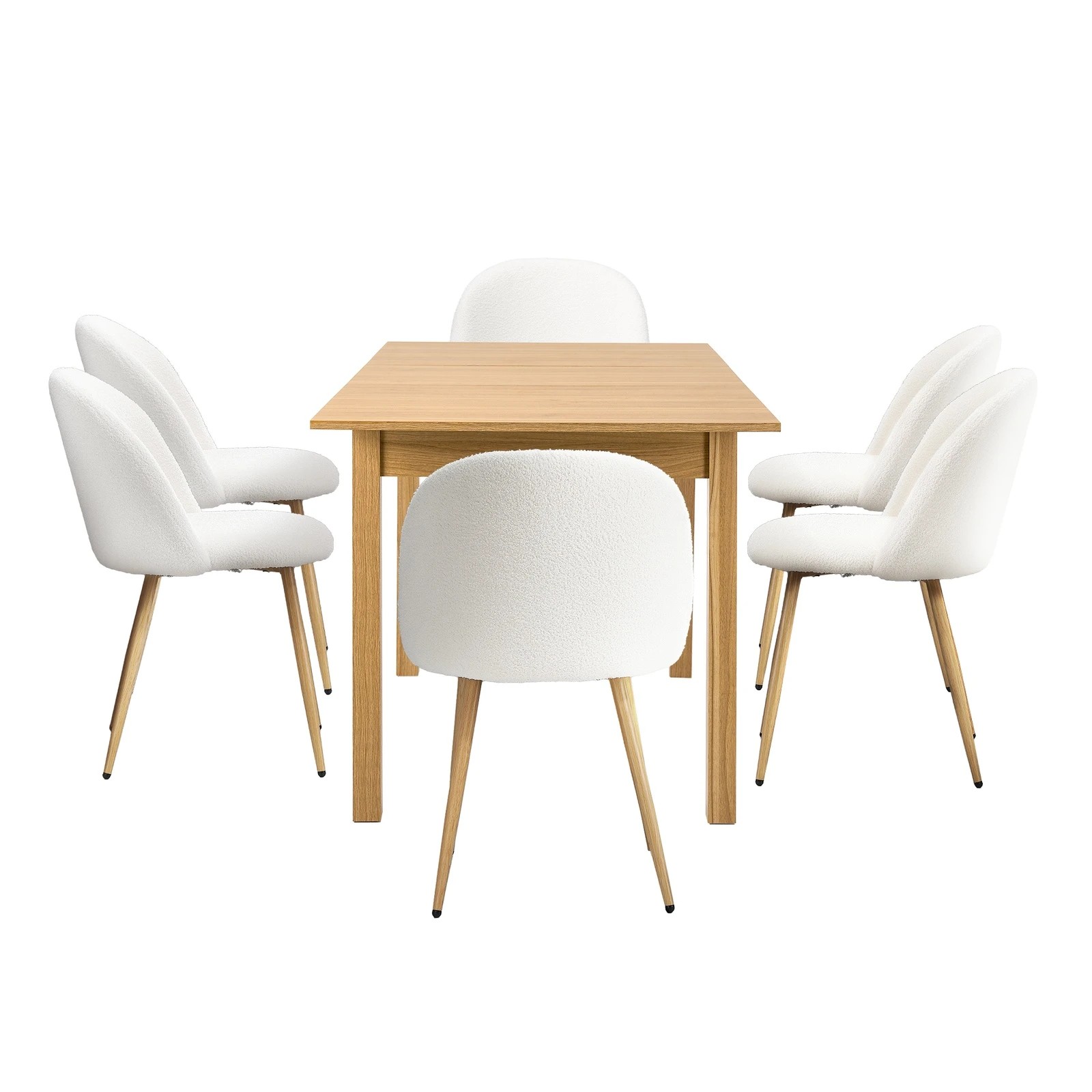 9 Oikiture 7pc Extendable Dining Table and Chairs Kitchen Dining Set - Natural, 9 of 9
