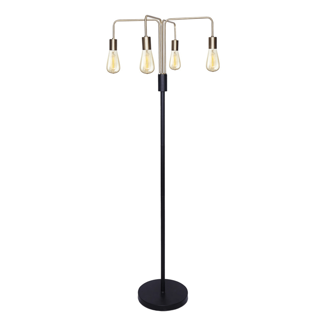 1 Sarantino 4-Light Industrial Floor Lamp, 1 of 10