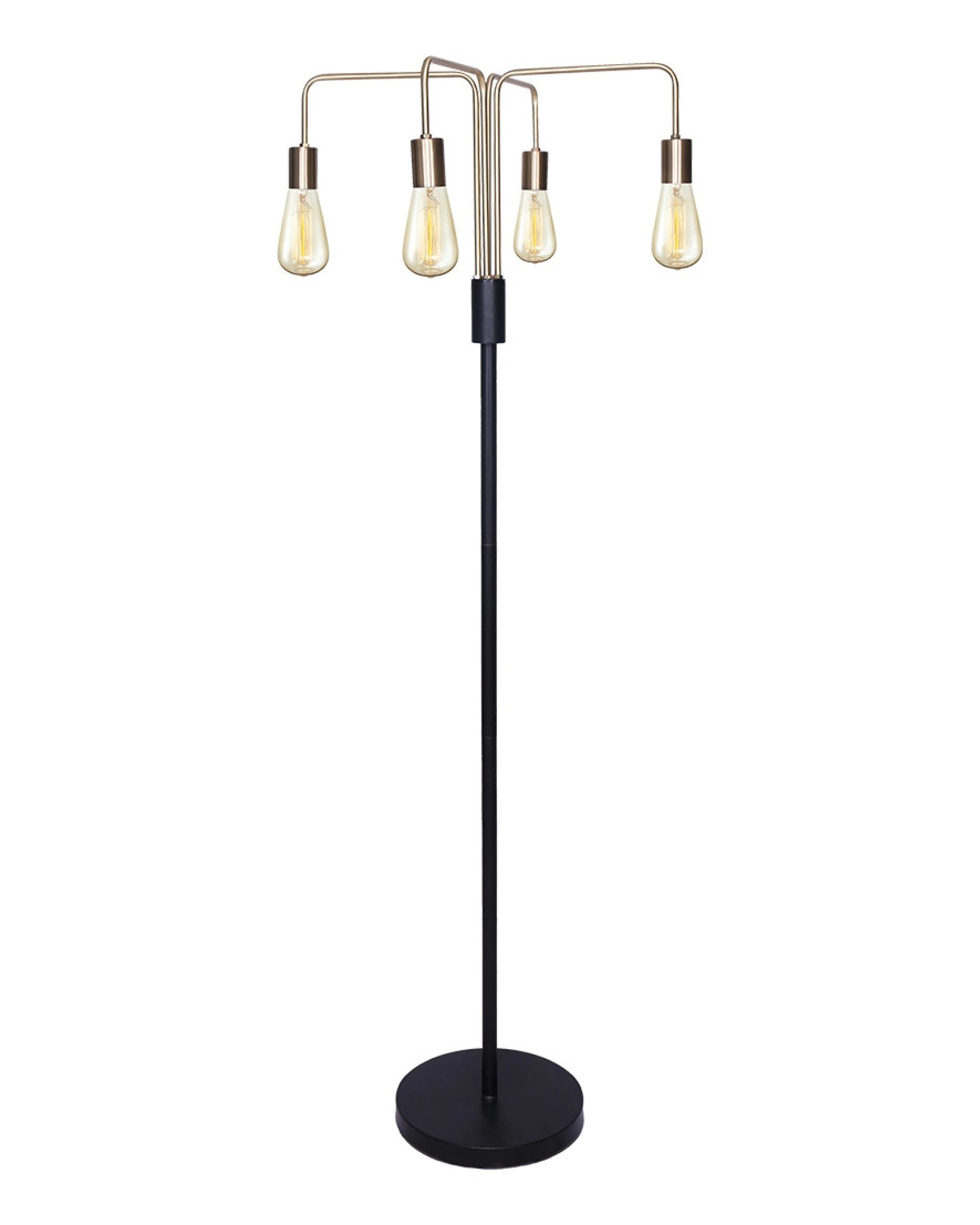 1 Sarantino 4-light Industrial Floor Lamp, 1 of 10