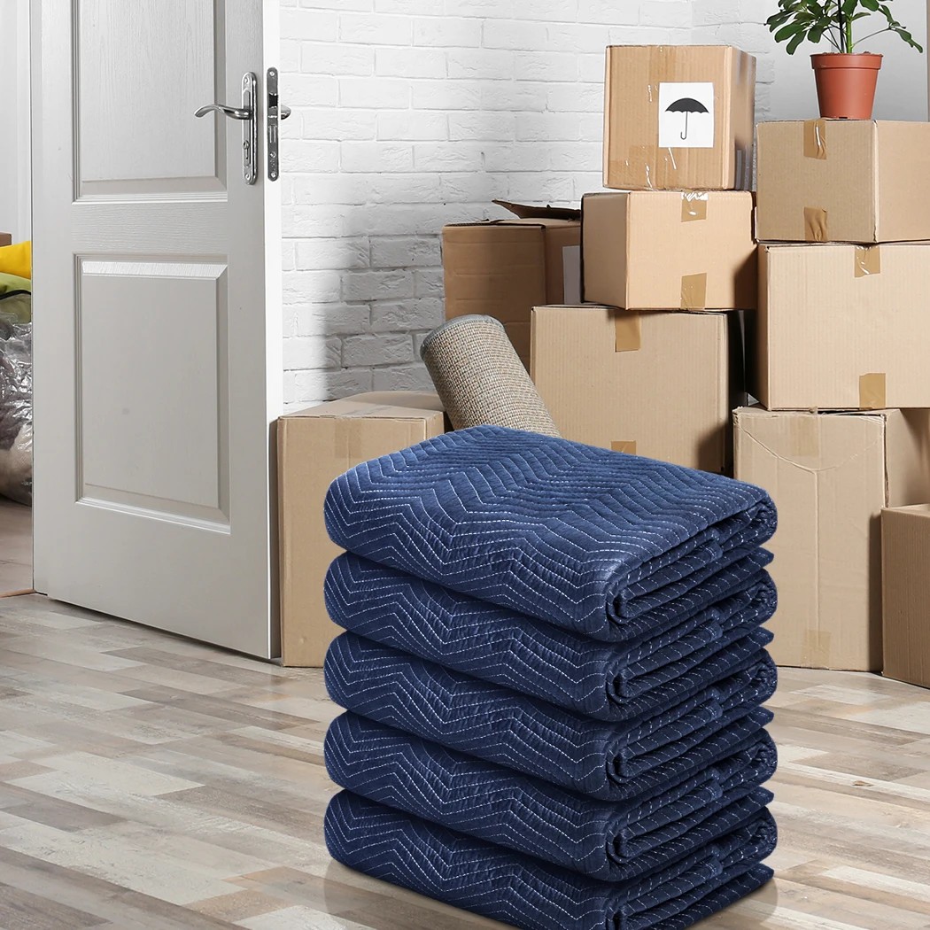 8 Traderight Heavy Duty Quilted Moving Blankets Furniture Removalist Pads, 8 of 8