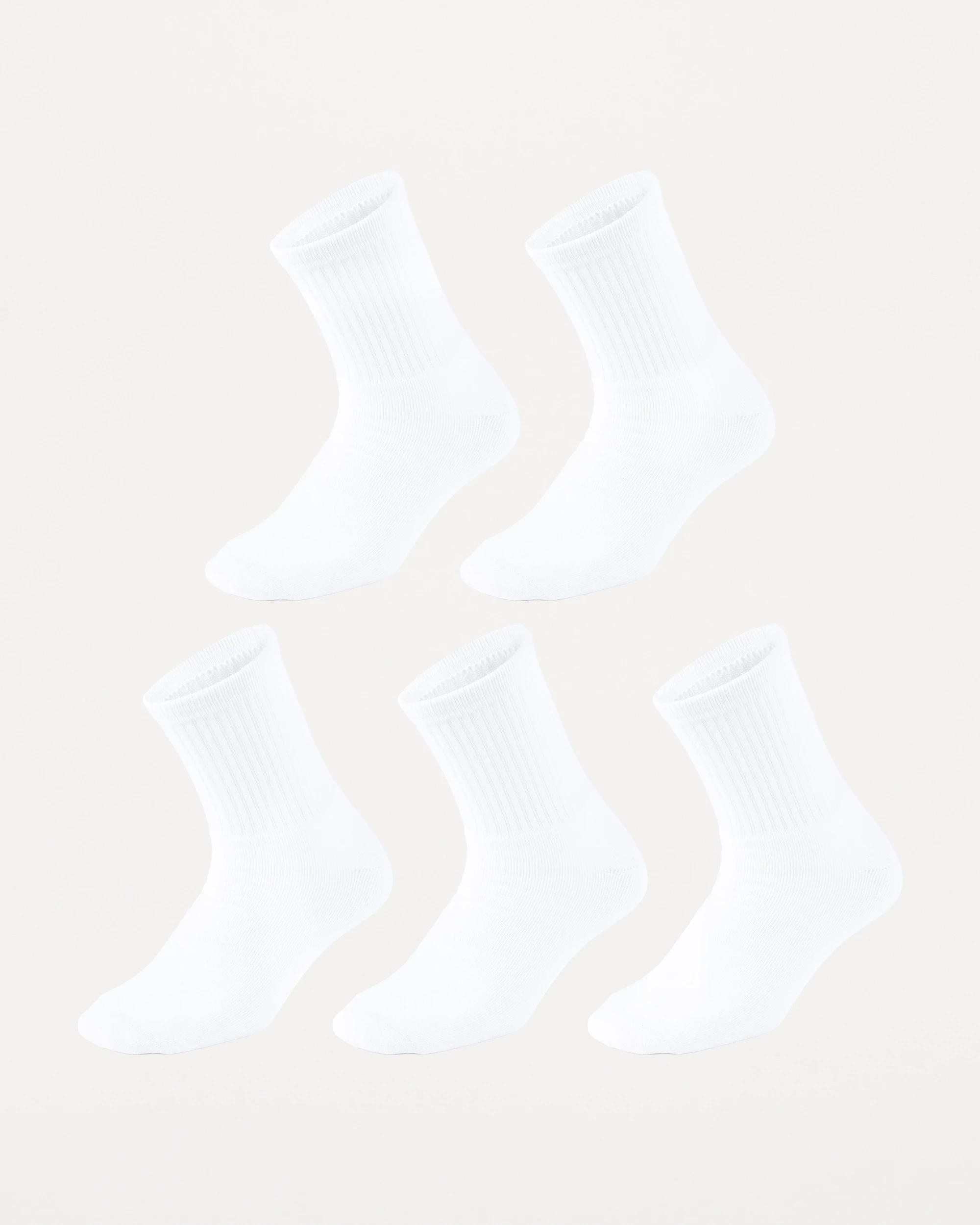 1 5 Pack Crew Sport Socks WHITE, 1 of 3