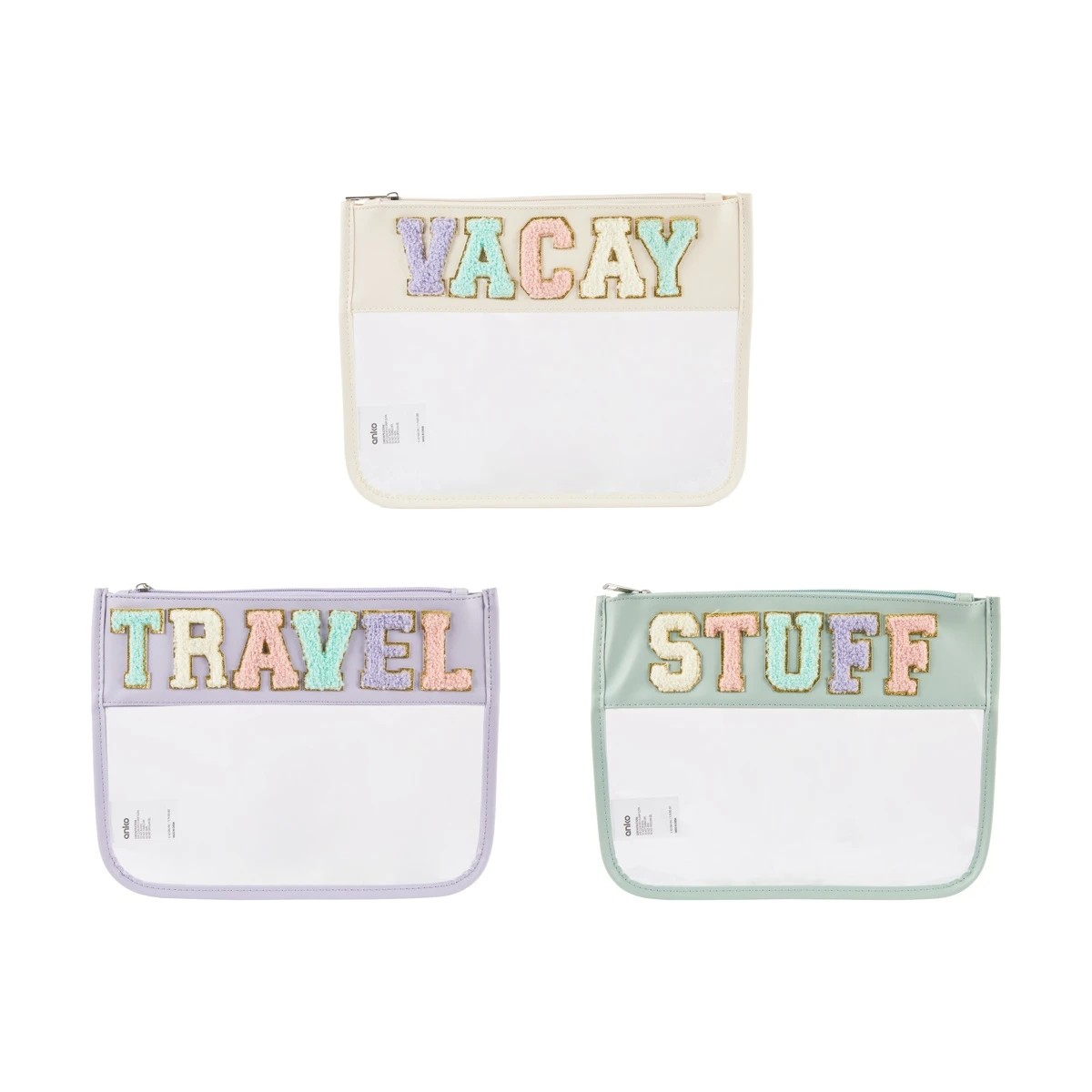 2 3 Piece Letter Pouch - Clear, 2 of 6