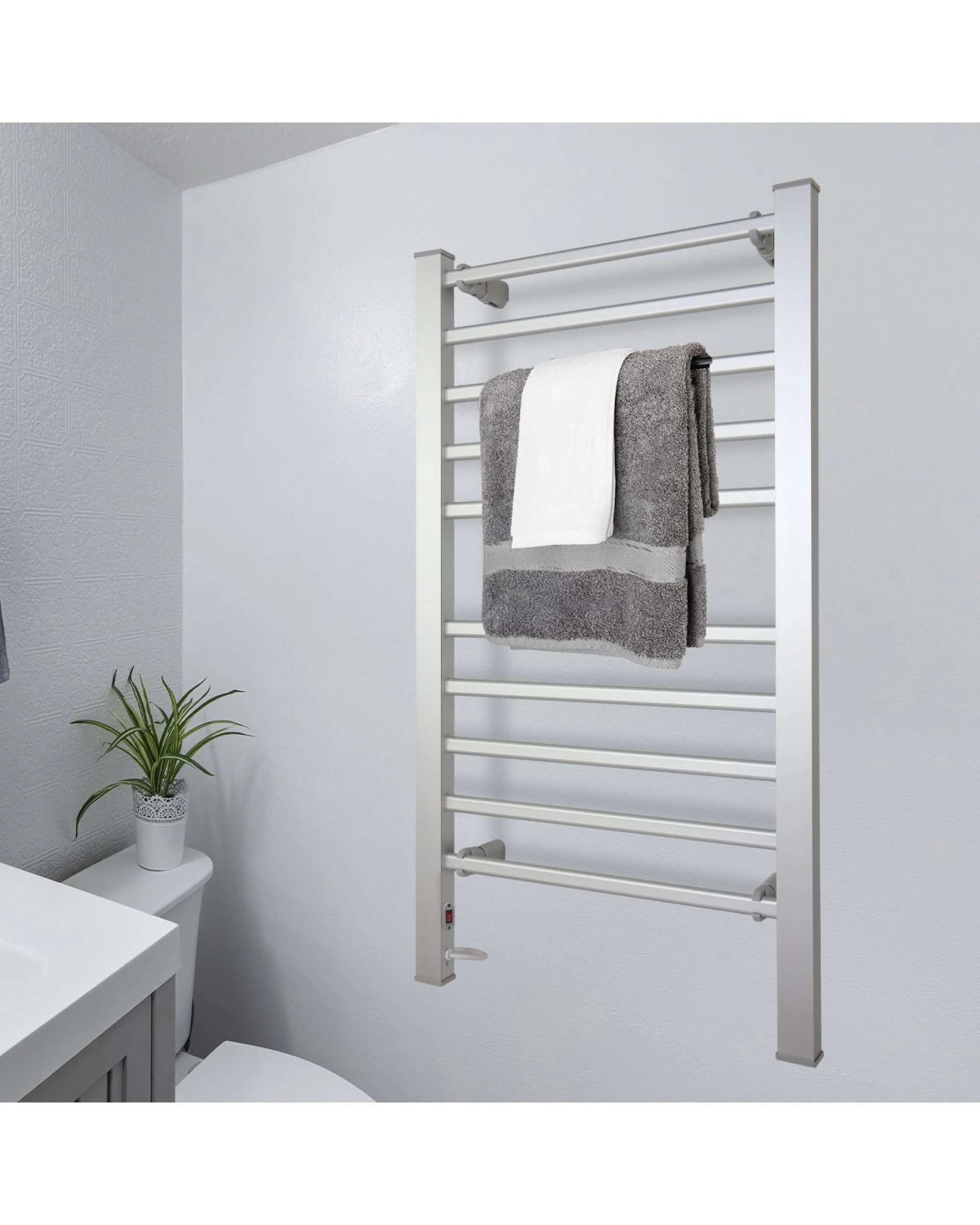 5 Pronti Heated Towel Rack Electric Rails Warmer 160 Watt- Silver, 5 of 6