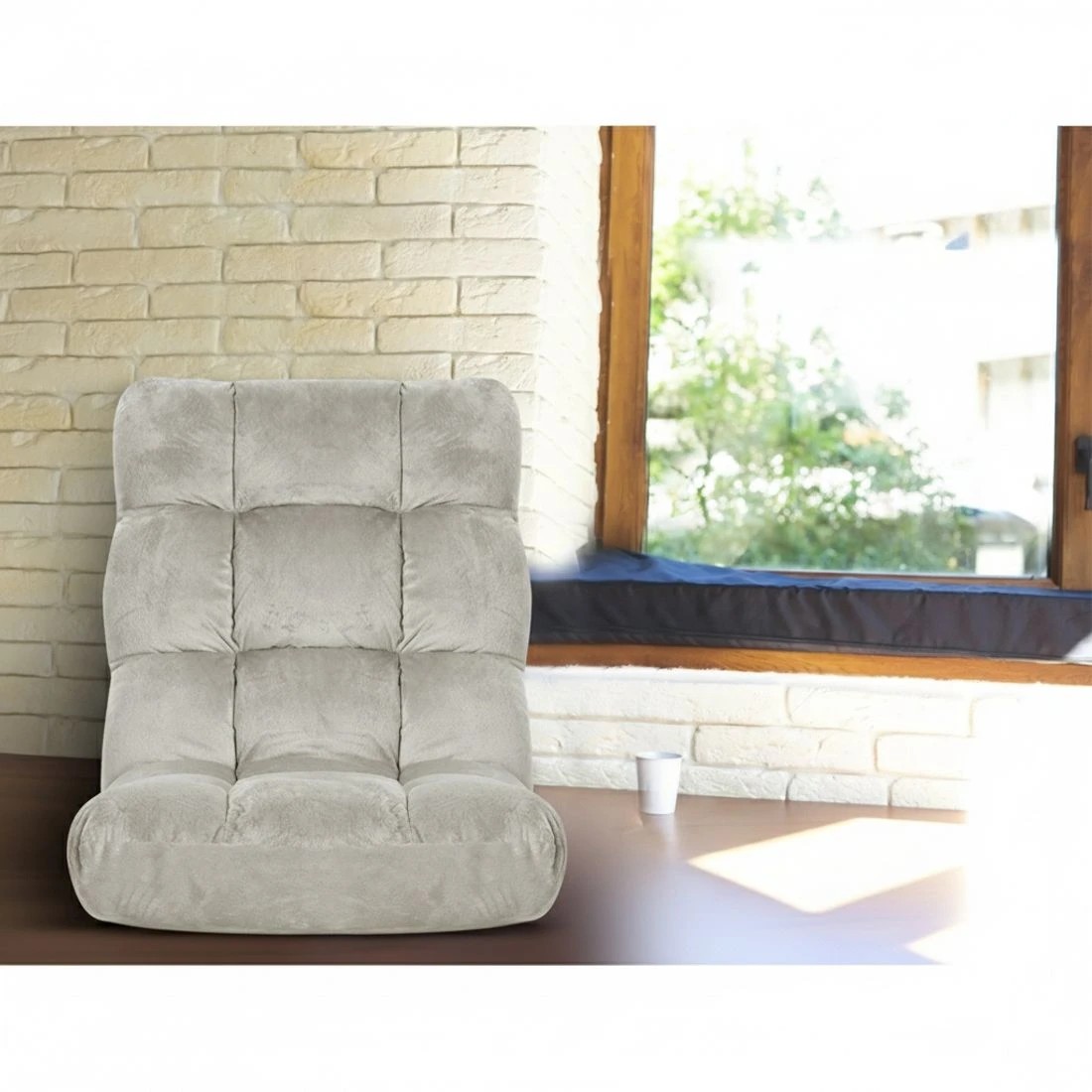 3 Artiss 2X Lounge Sofa Bed Flannel Fabric - Grey, 3 of 5