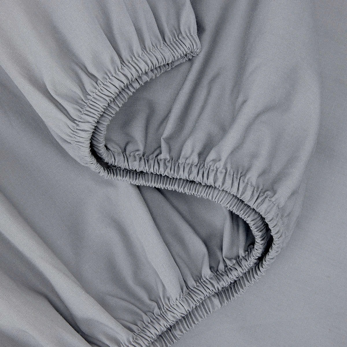 3 225 Thread Count Cotton Rich Fitted Sheet - Double Bed, Grey, 3 of 3