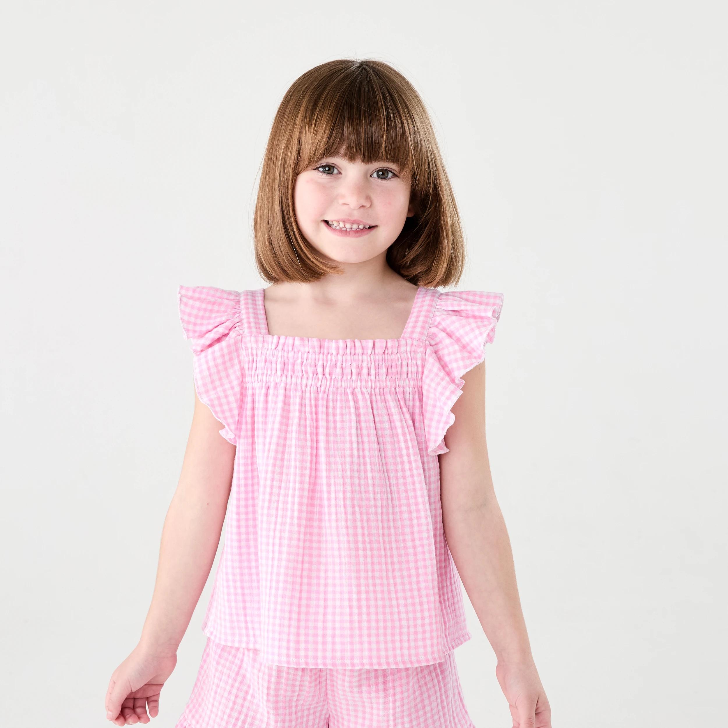 1 Woven Frill Top PINK GINGHAM, 1 of 7