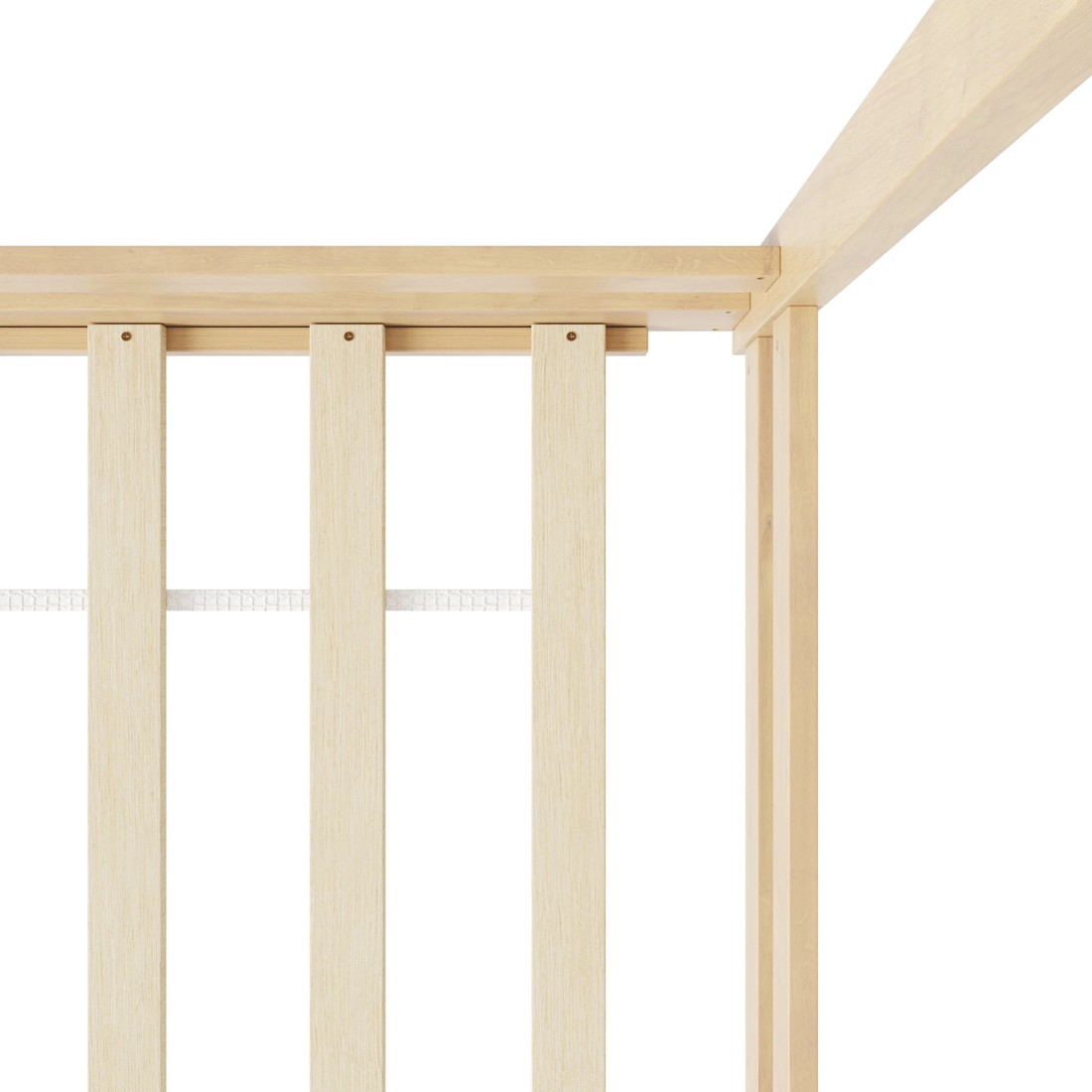 8 Oikiture Double Kids Wooden Bed Frame Timber House Beds Base With Fence
 - Natural, 8 of 10