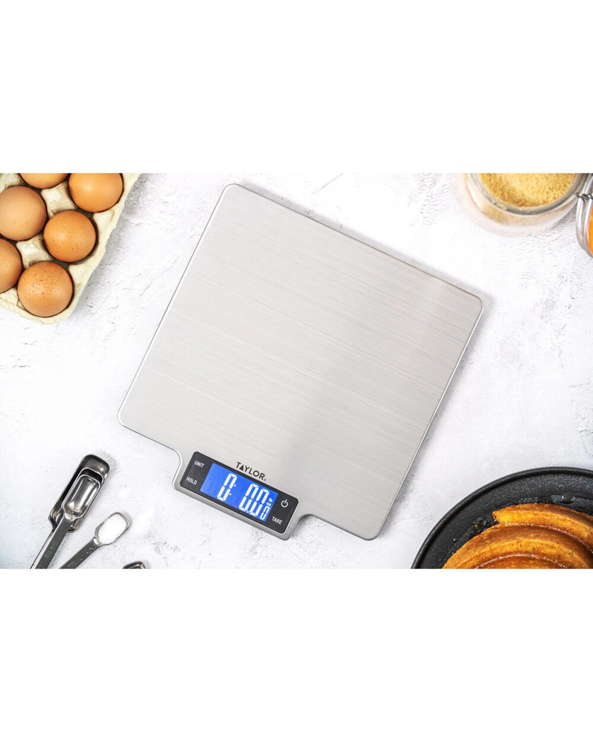 4 Taylor Stainless Steel Digital Kitchen Scale Large Platform 10kg - Silver, 4 of 7