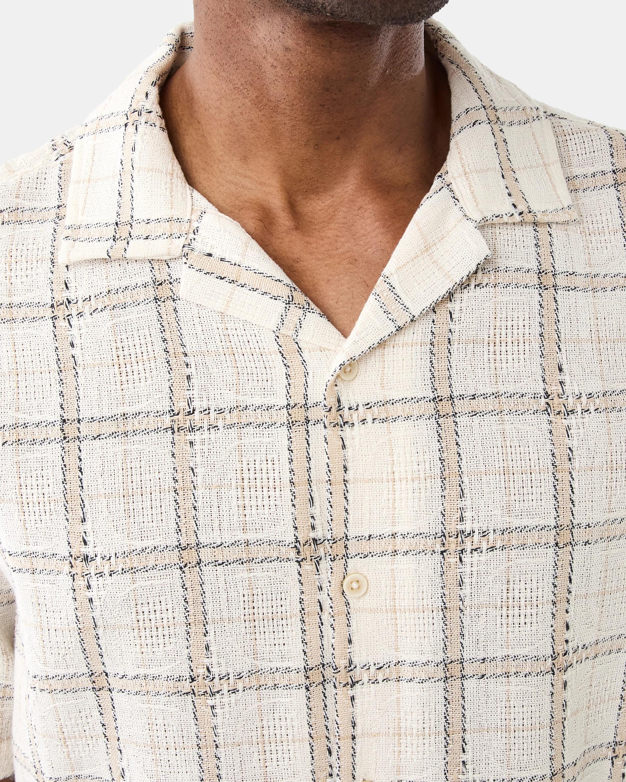 5 Short Sleeve Textured Shirt Bge Check, 5 of 6