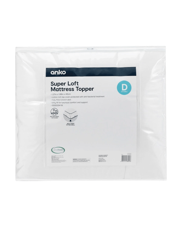 Double Bed Super Loft Mattress Topper