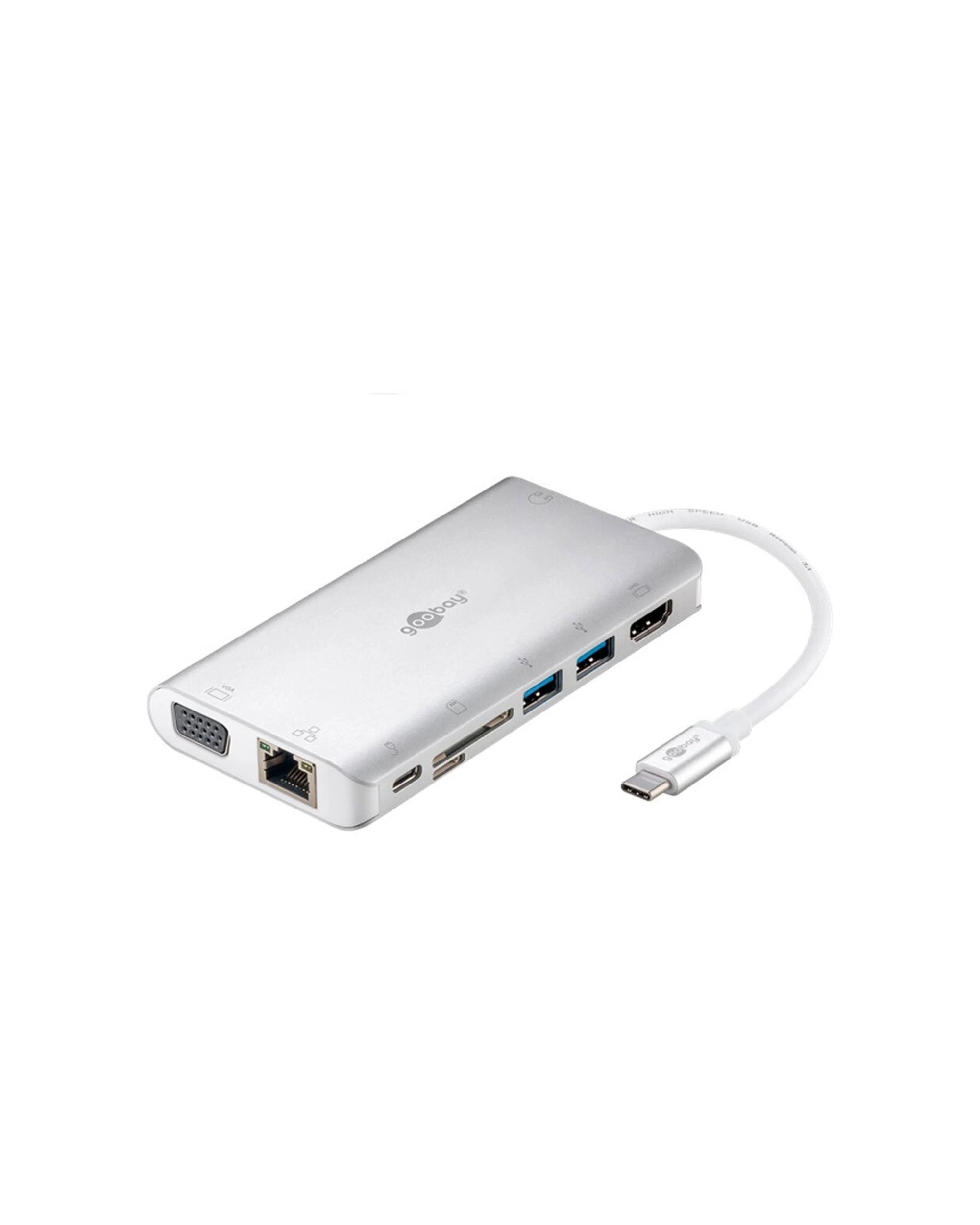 1 Goobay USB-C Premium Multiport Adapter Vacuum Insulated Leakproof Portable - Silver, 1 of 2