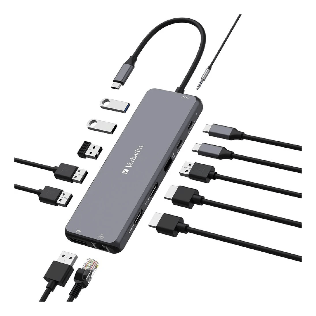 4 Verbatim 13-port USB-C Hub Grey, 4 of 5