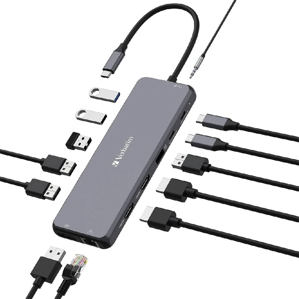 4 Verbatim 13-port USB-C Hub Grey, 4 of 5