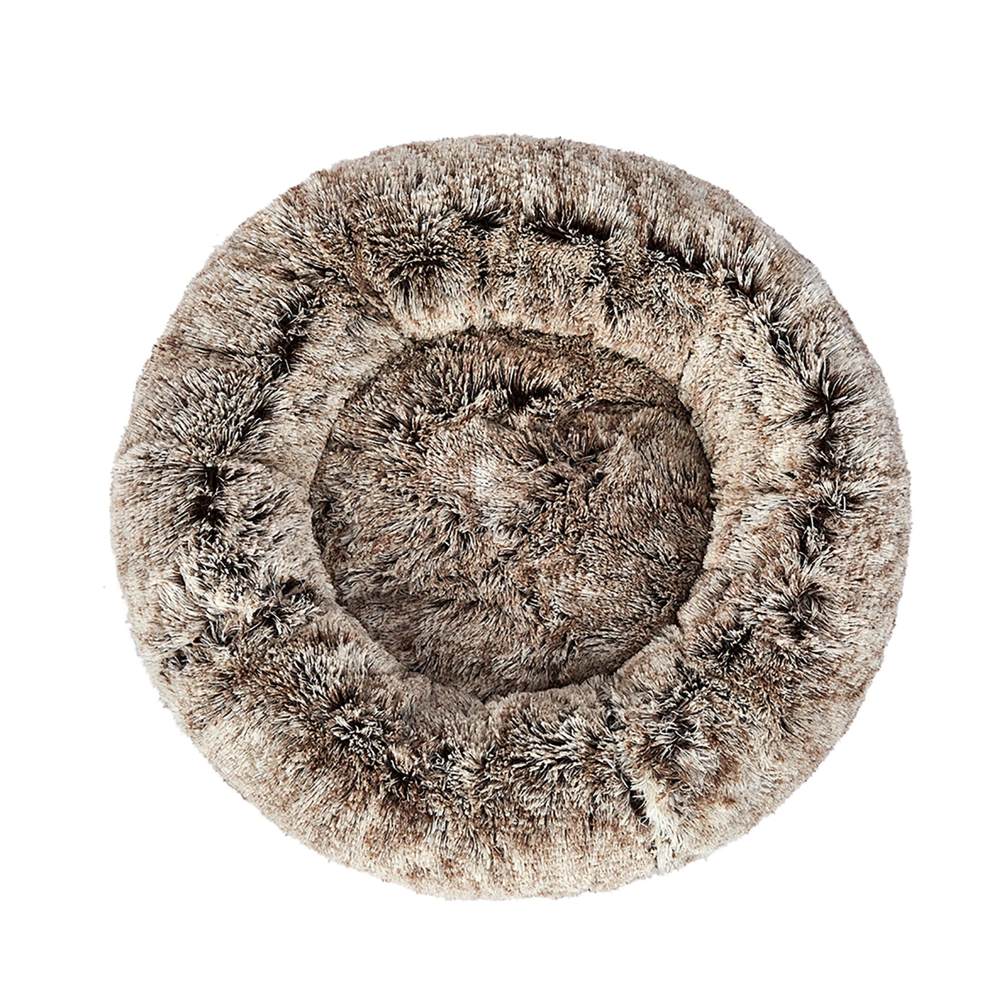 2 Pawz Pet Bed Cat Dog Donut Nest Calming Mat Soft Plush Kennel Brown Size XL, 2 of 7