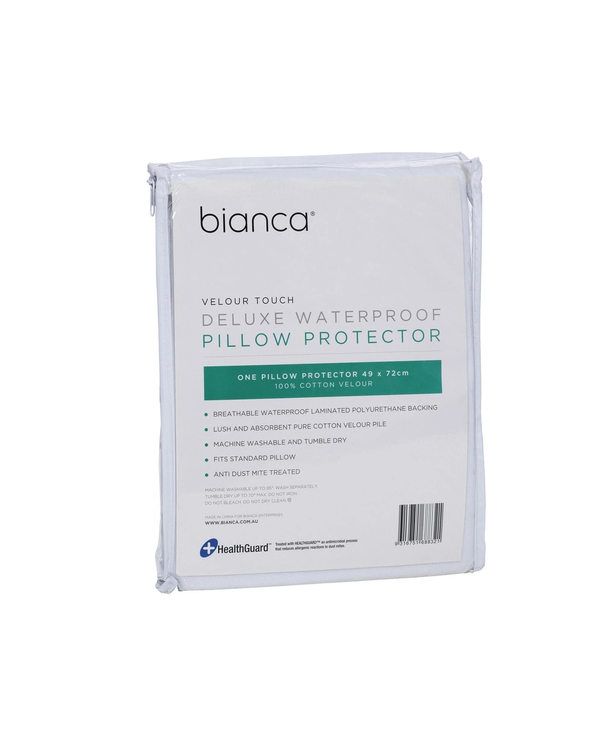 6 Bianca Bedding DELUXE WATERPROOF COTTON VELOUR MATTRESS PROTECTOR - Super King - White, 6 of 6