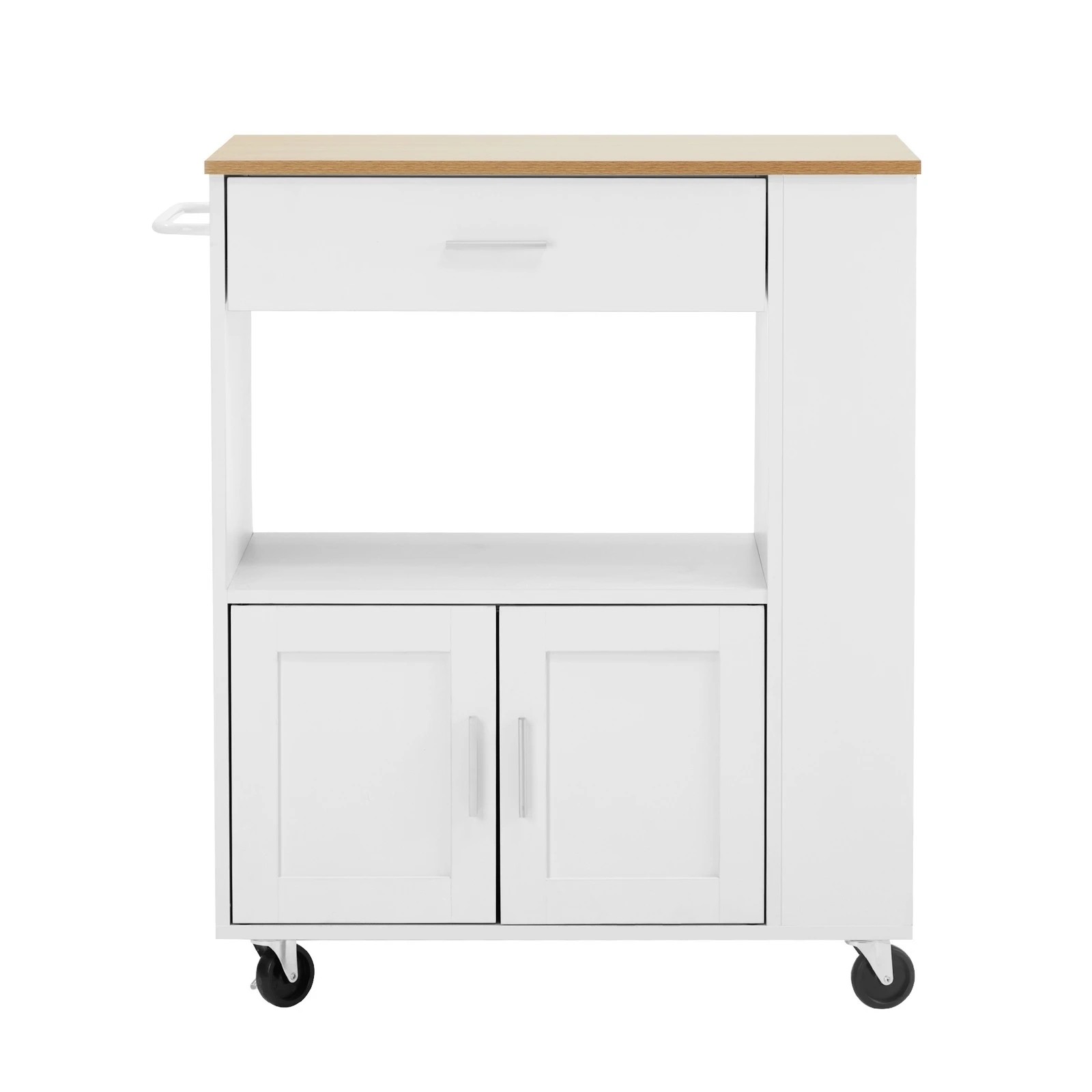 7 Oikiture Kitchen Island Trolley Cart with Drawer & Towel Rack - White, 7 of 10