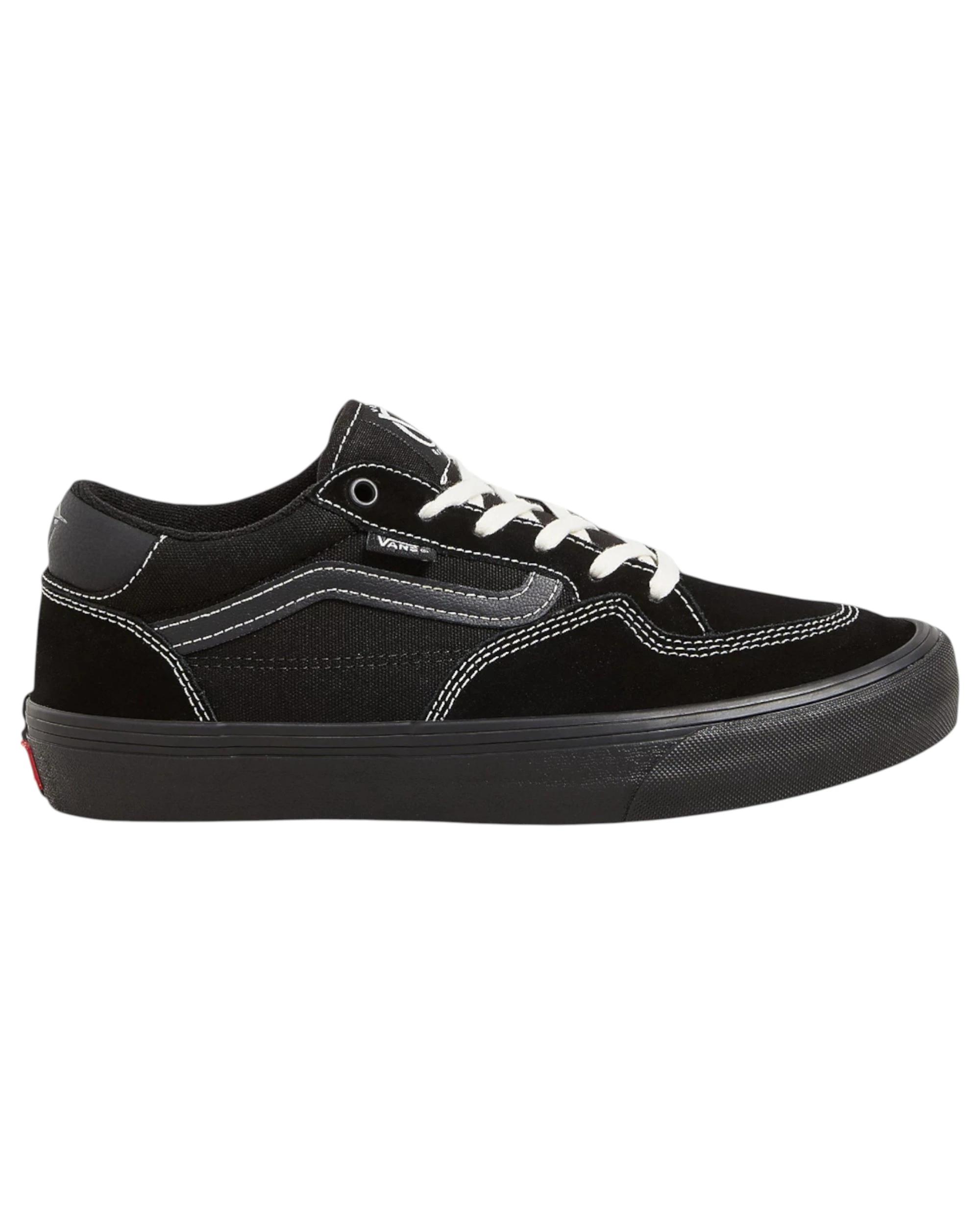 1 Vans Mens Rowan Pro Black/ Black Lace Up Shoes BLACK, 1 of 4