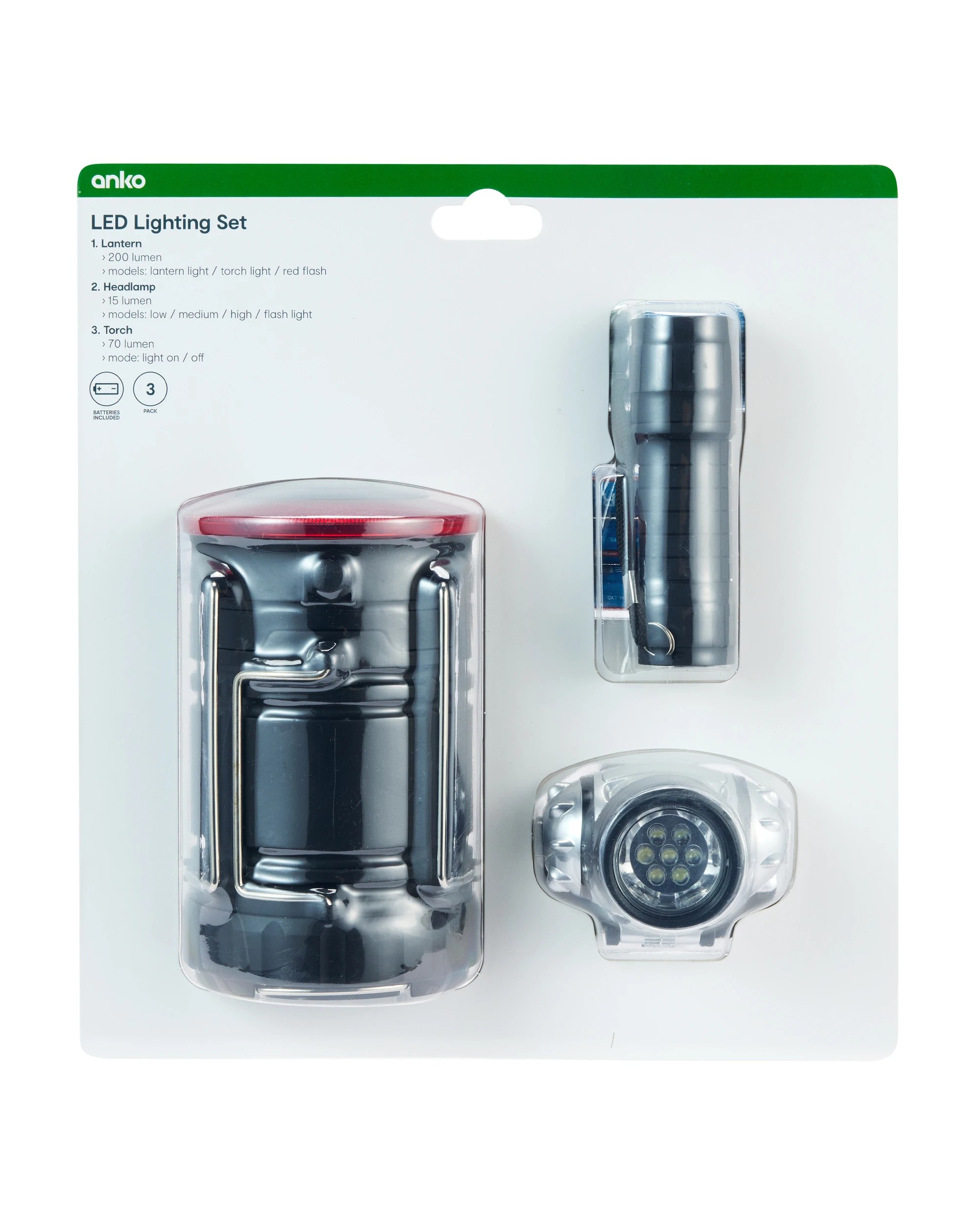 10 LED 3 Piece Lighting Set, 10 of 10