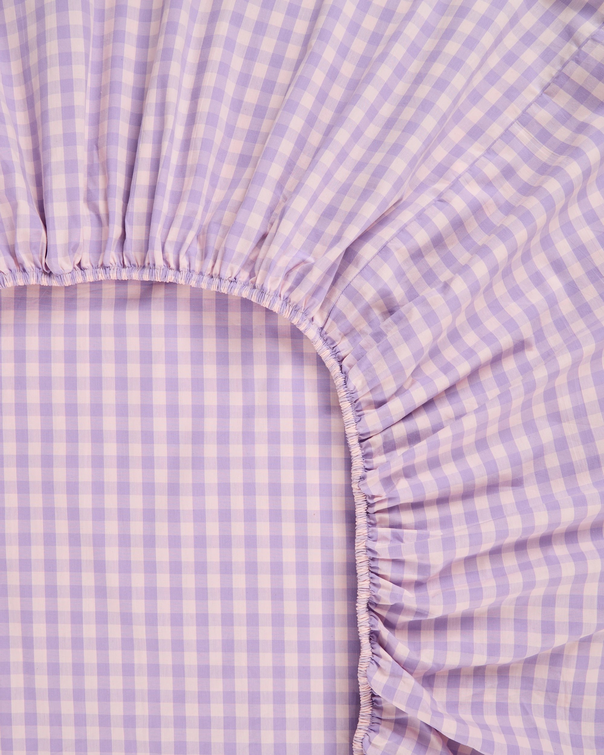 4 Target Grayson Gingham Australian Cotton Fitted Sheet Set - Double Bed - Purple, 4 of 5