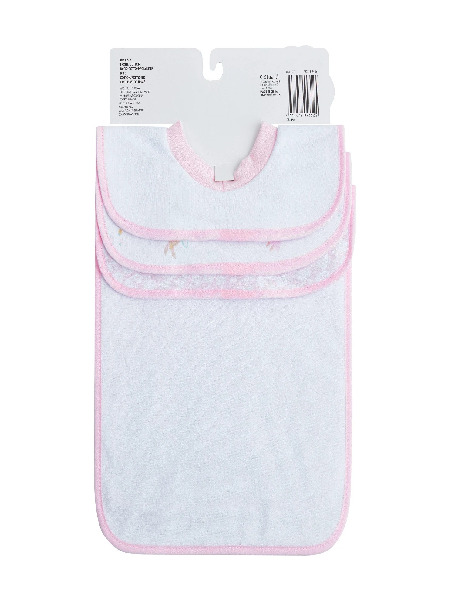 6 Big Softies 3 Pack Popover Bibs - Bunny, 6 of 7